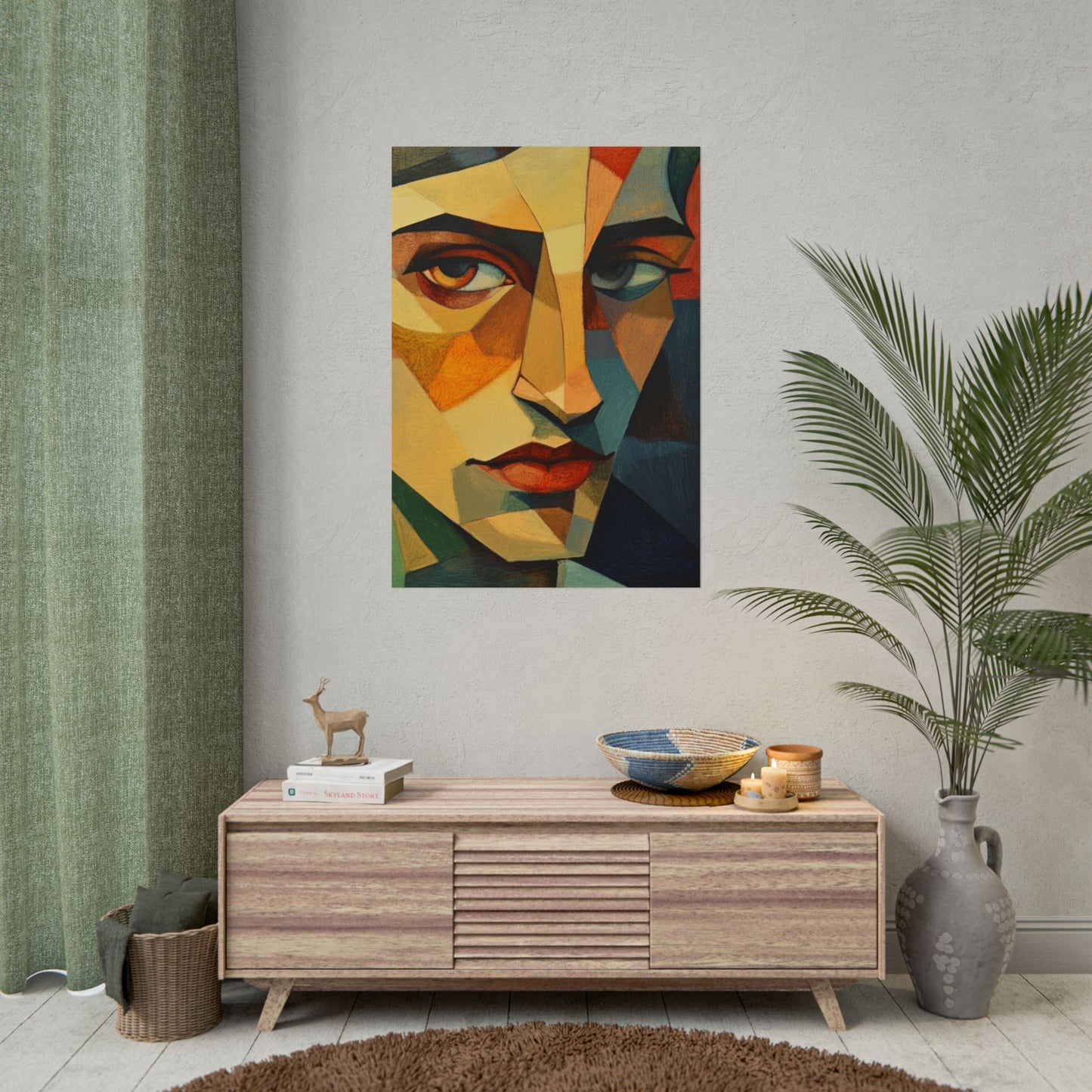 Angular Gaze - Abstract Geometric Portrait Art Print