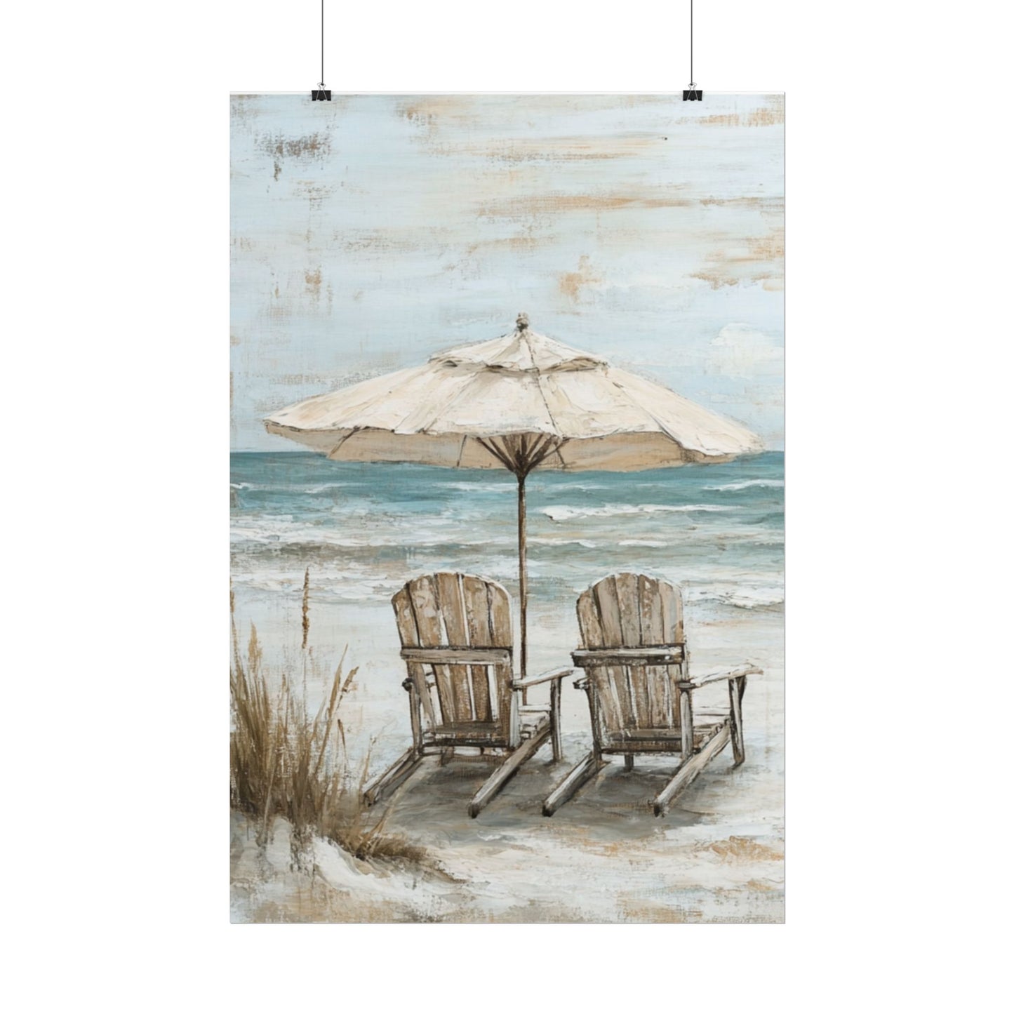 Serene Beach Retreat - Abstract Coastal Art Print