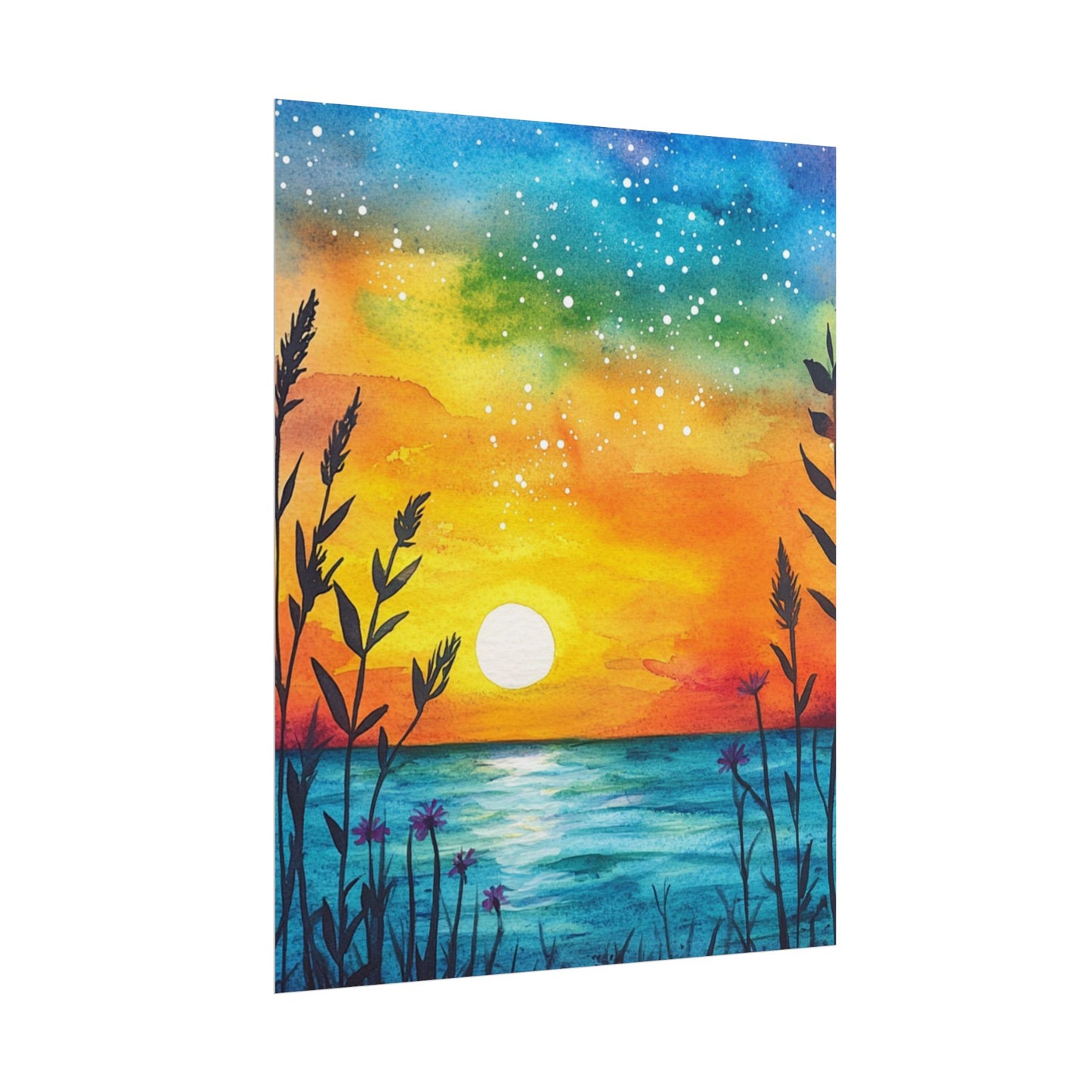 Starlit Sunset - Abstract Coastal Landscape Art Print