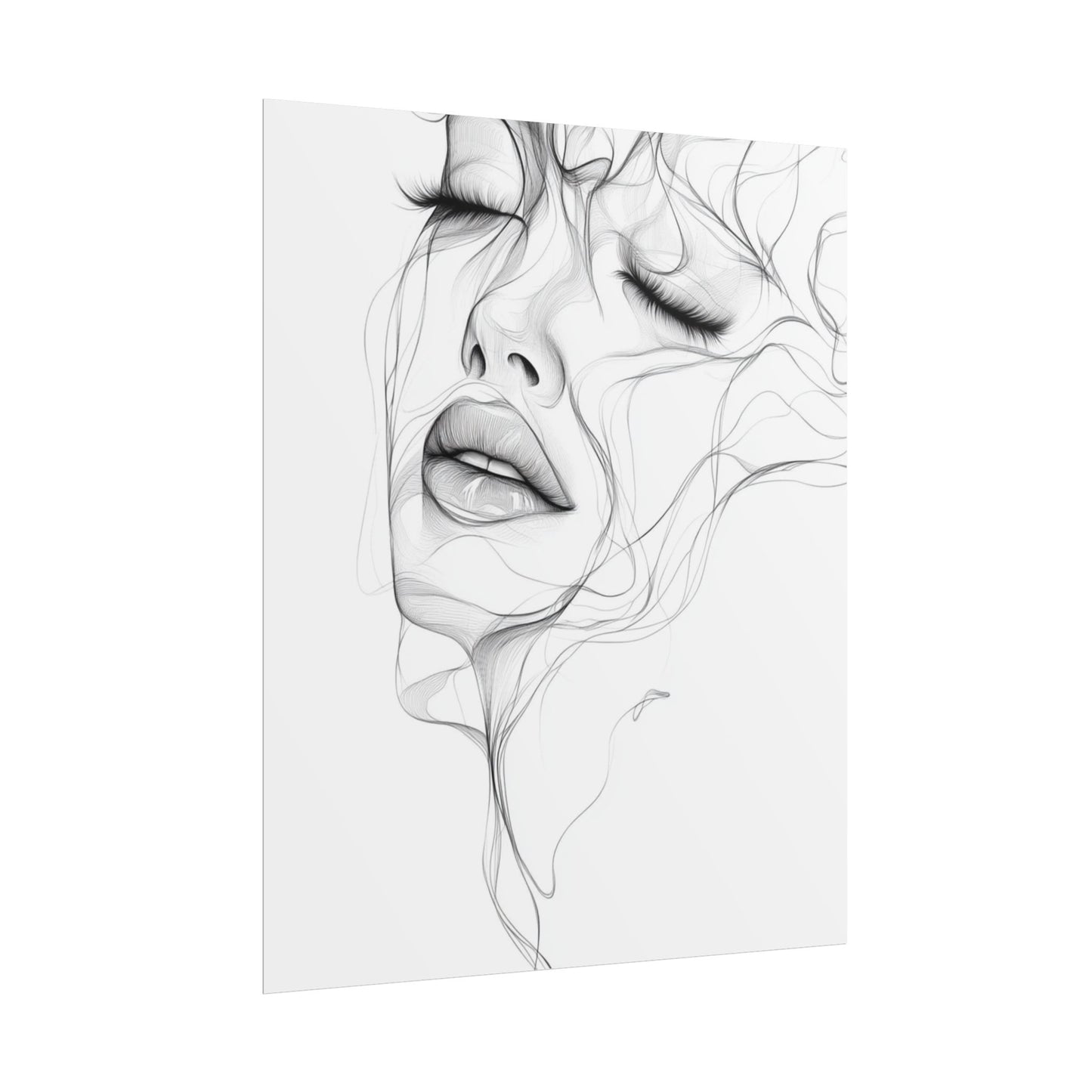 Ethereal Whispers - Abstract Line Art Portrait