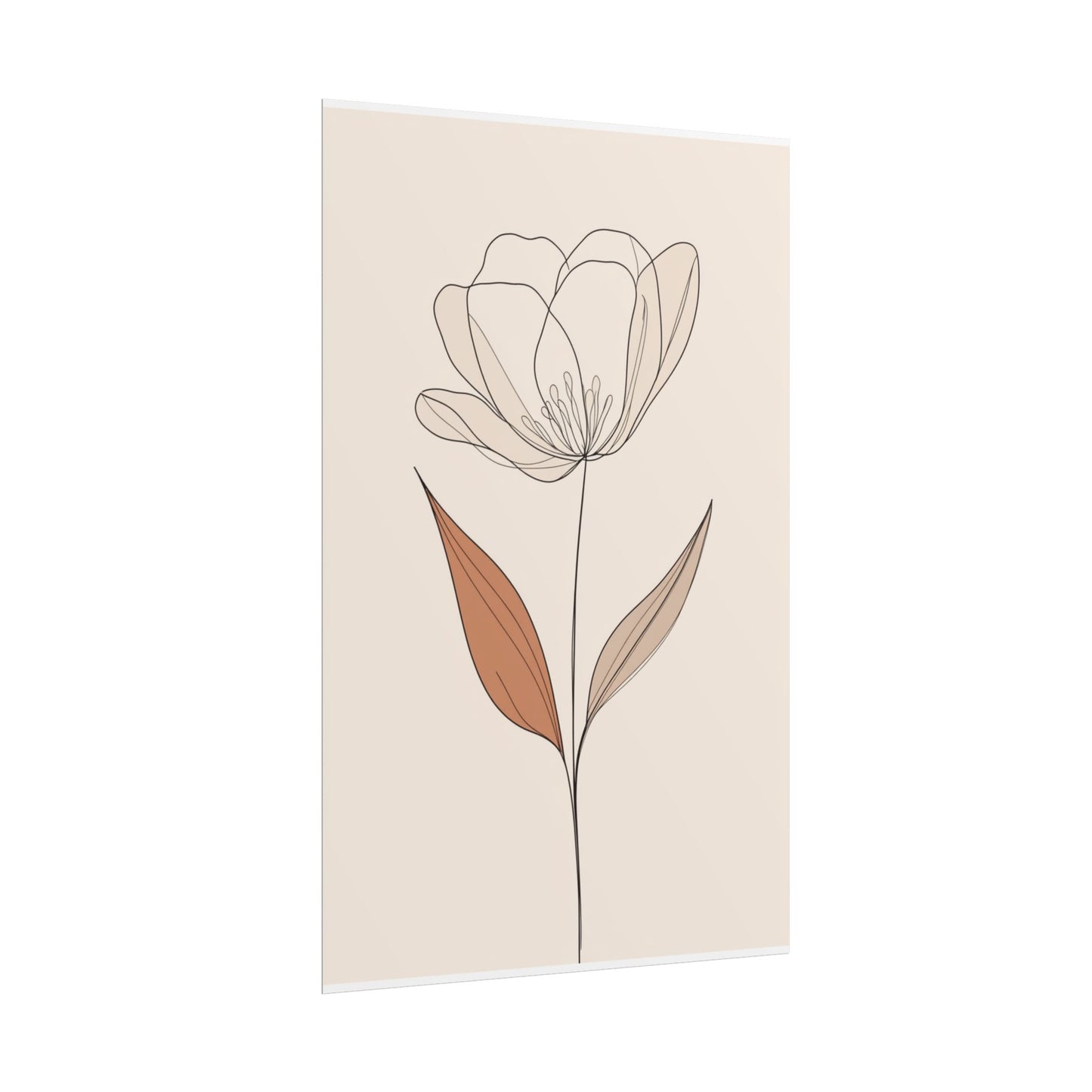 Serenity in Simplicity - Minimalist Floral Line Art