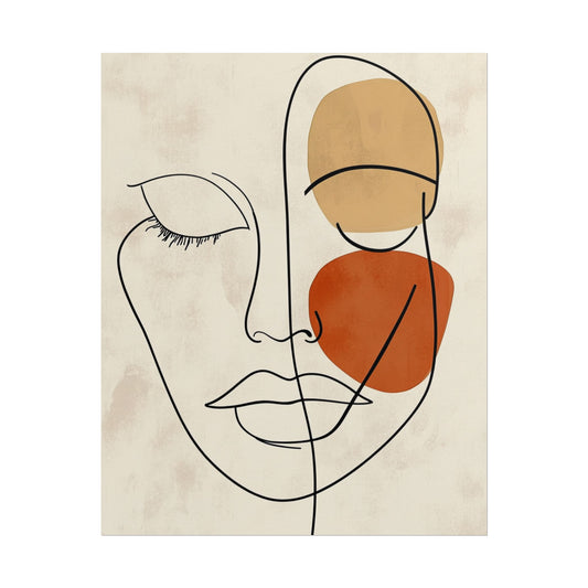 Serenity in Lines - Minimalist Abstract Face Art