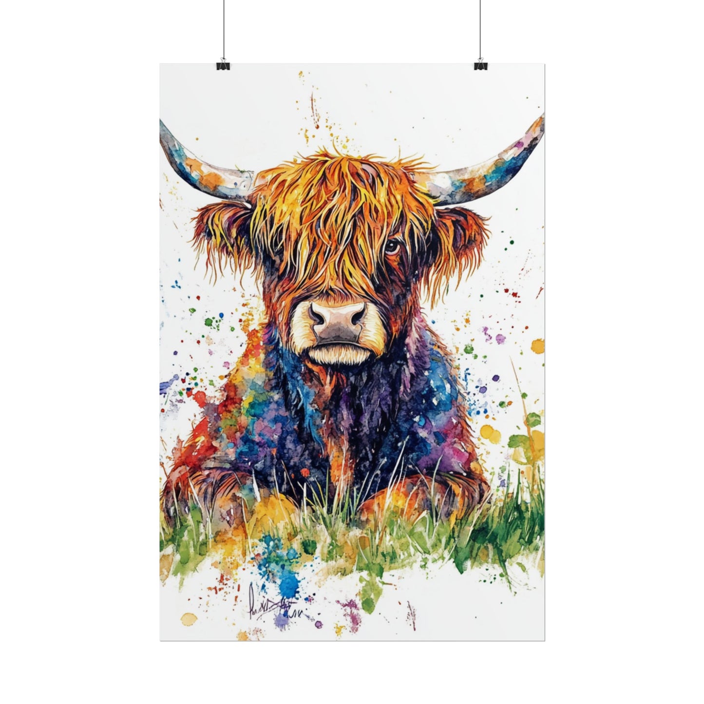 Highland Harmony - Abstract Highland Cow Art Print