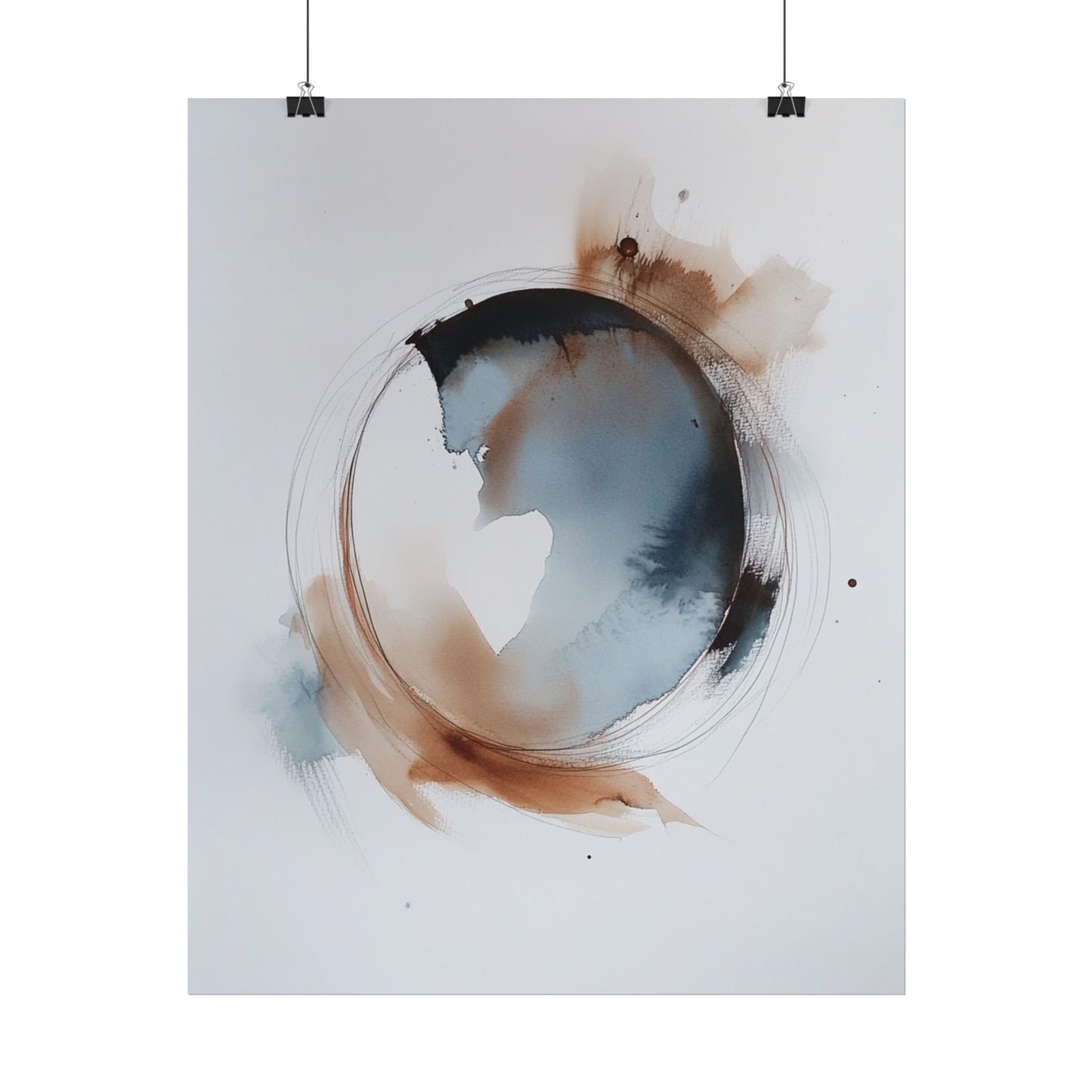 Ethereal Cycles - Minimalist Abstract Watercolour Art