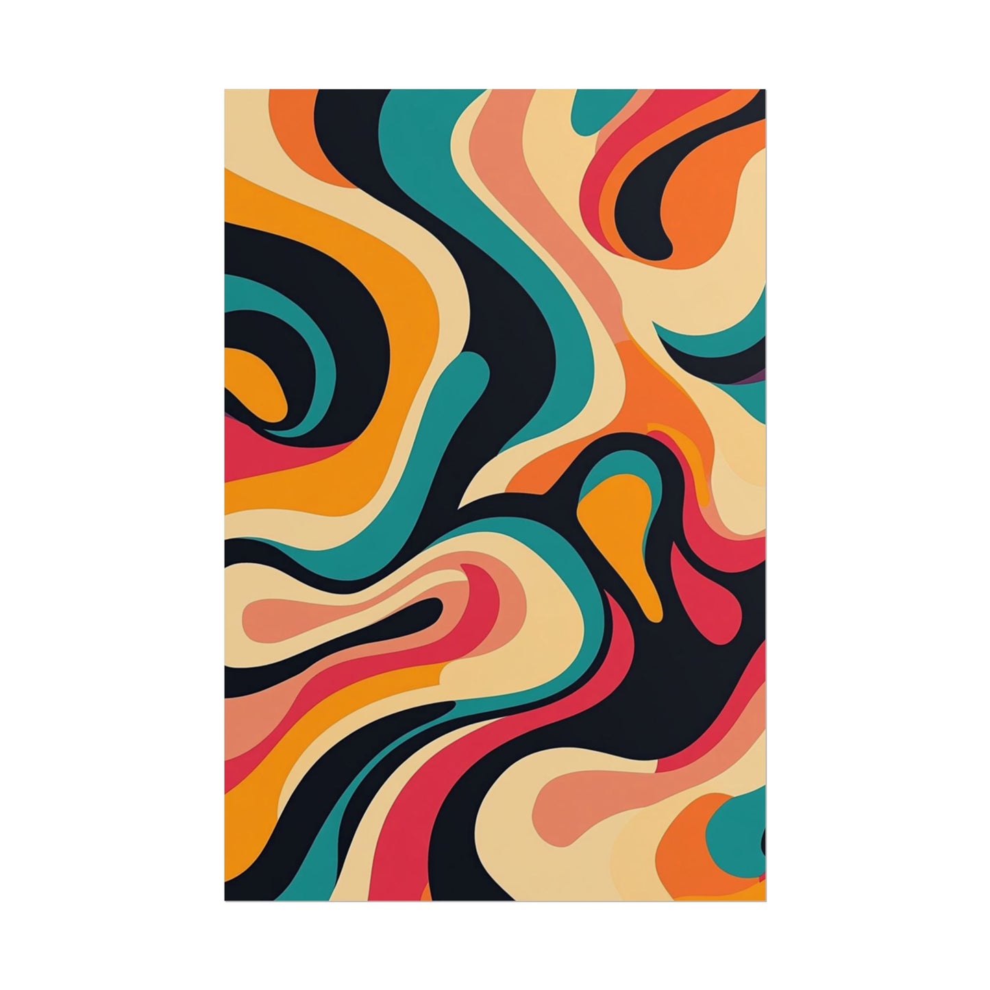 Retro Wave Fusion - Abstract Art Print