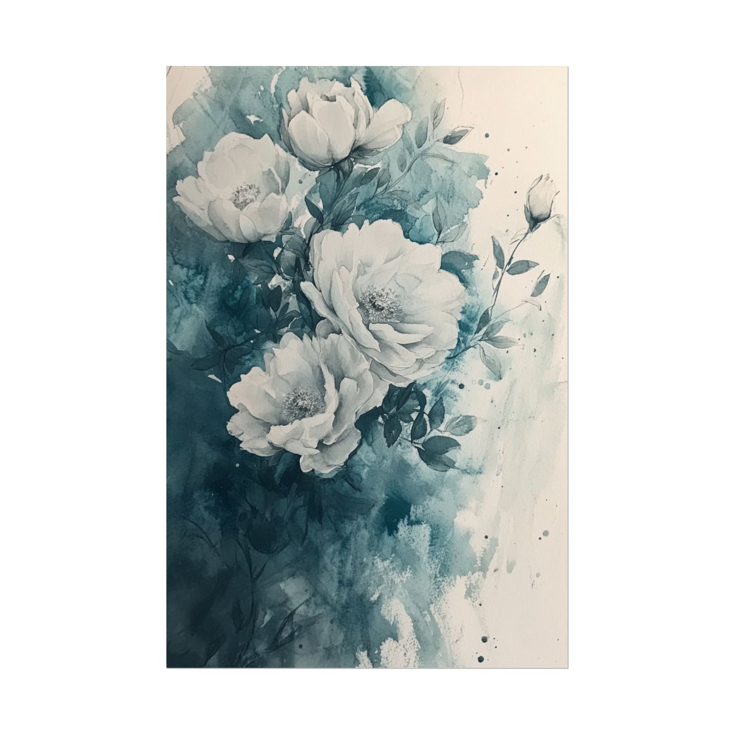 Serenity in Bloom - Abstract Floral Watercolour Art