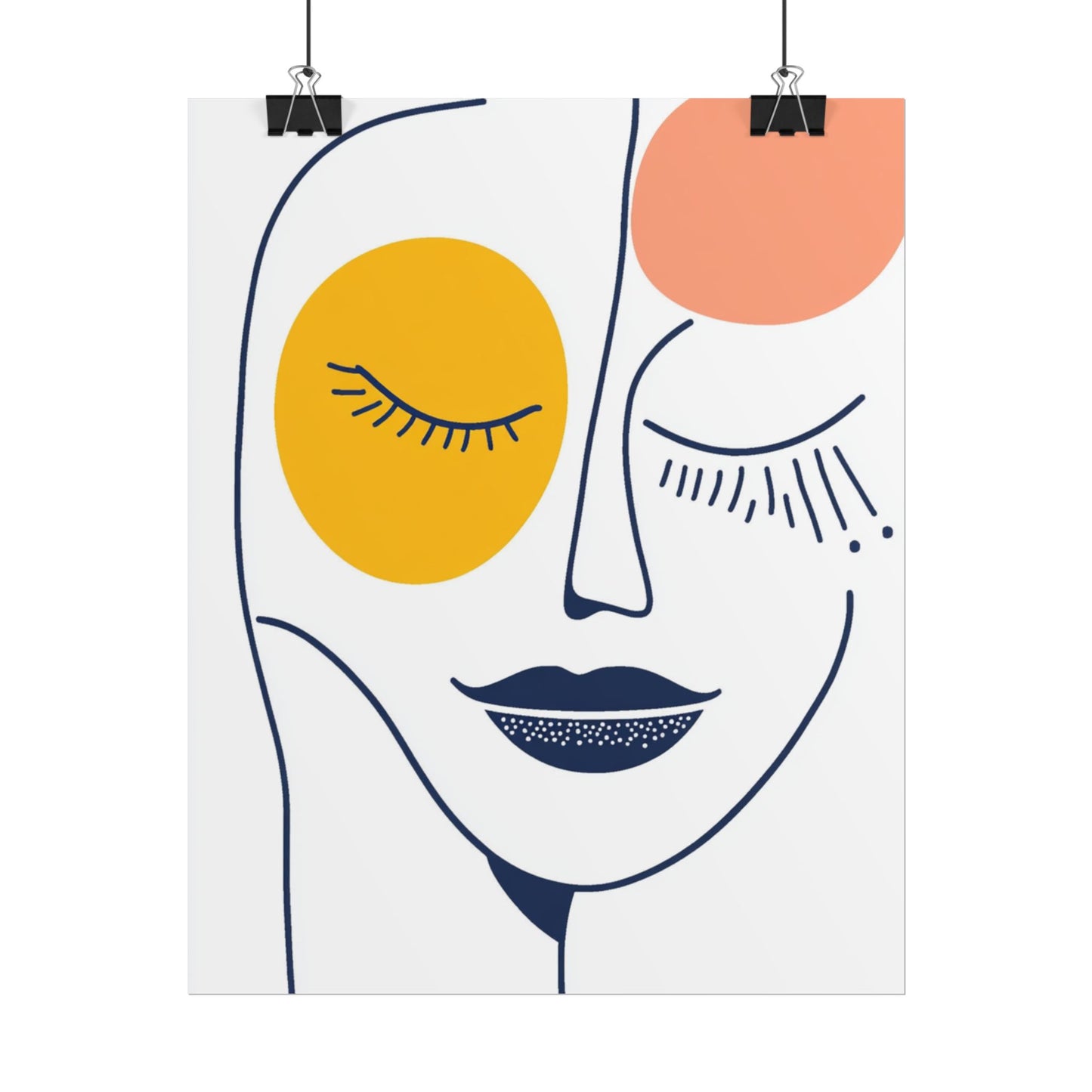 Serenity in Line - Minimalist Abstract Portrait Art Print