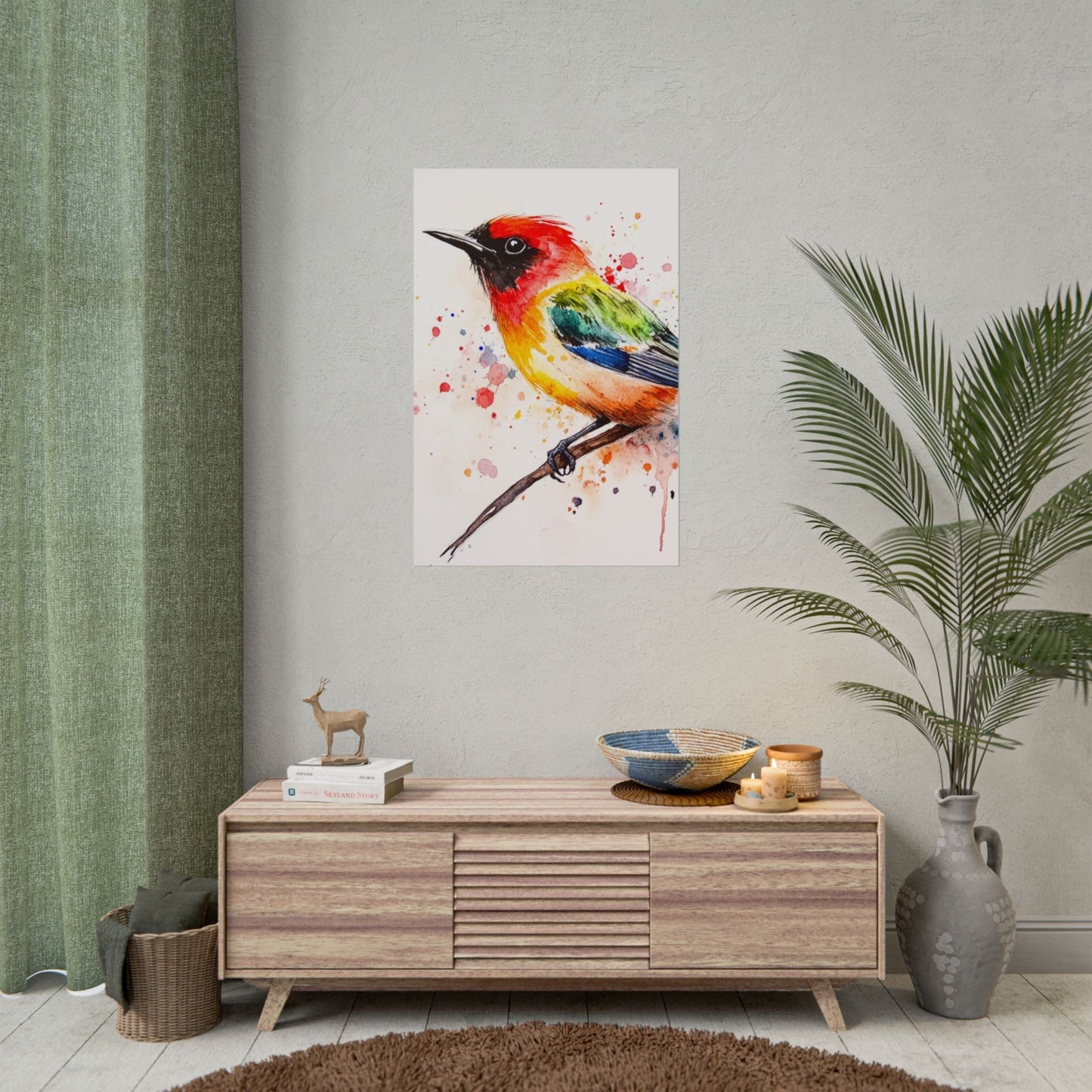 Vibrant Melody - Abstract Watercolour Bird Art