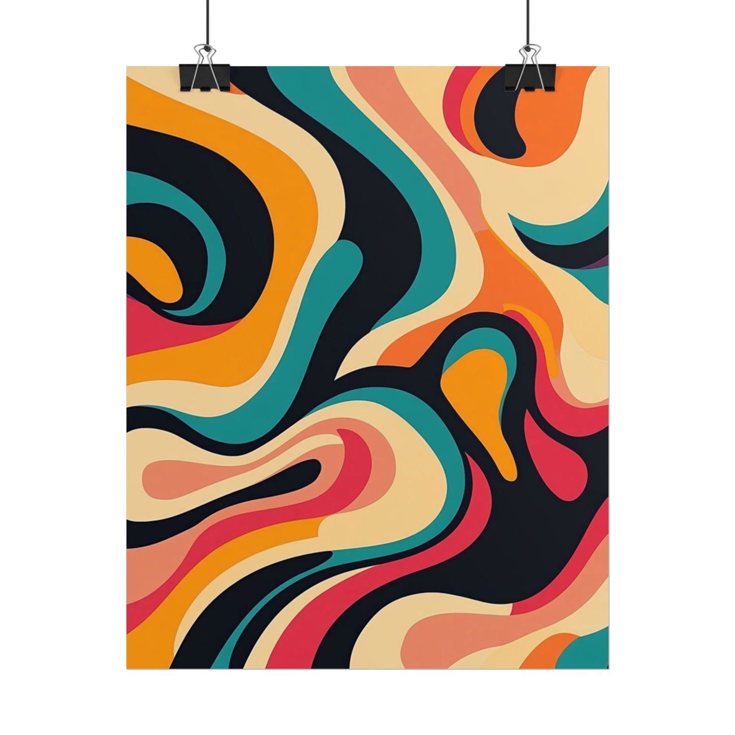 Retro Wave Fusion - Abstract Art Print