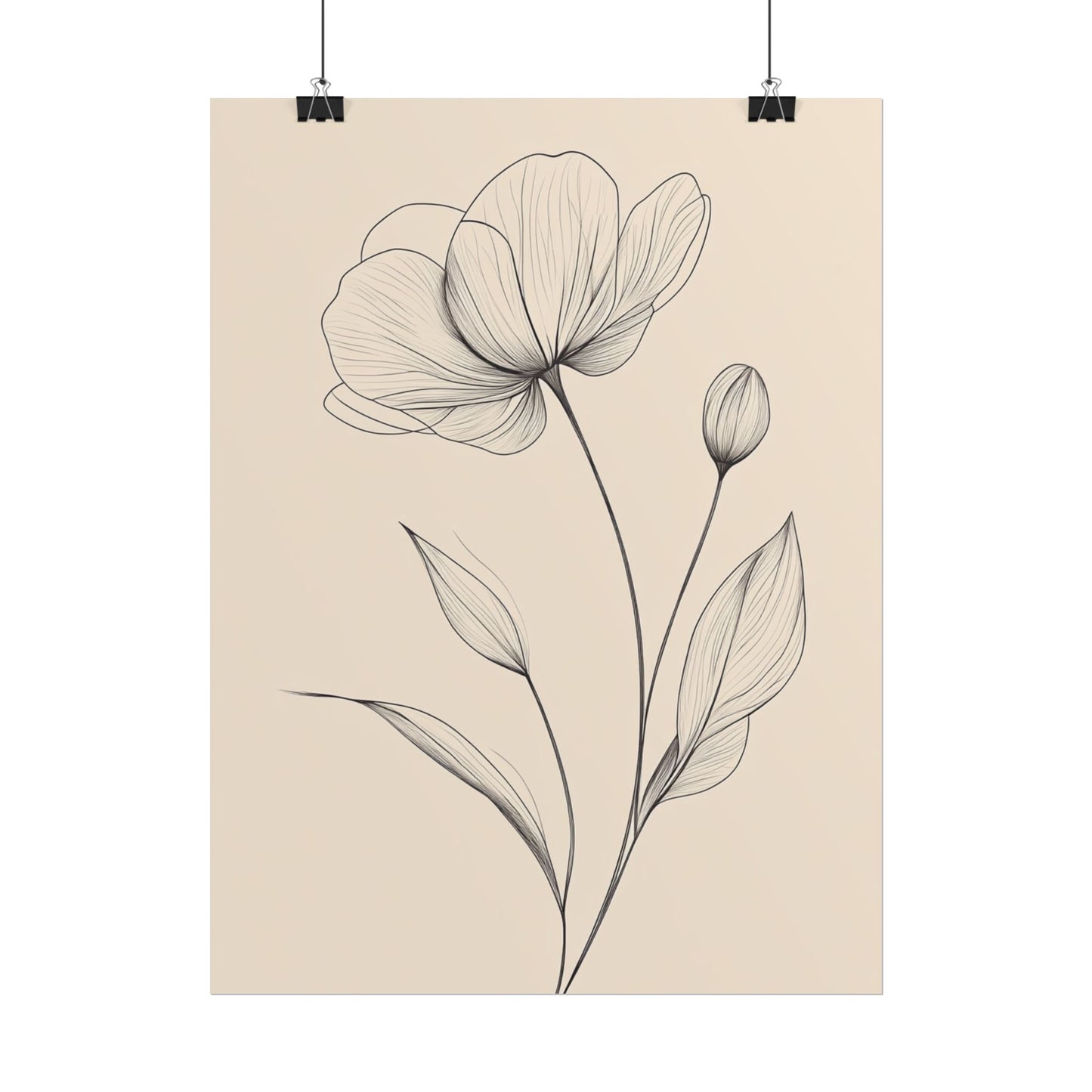 Elegant Bloom - Minimalist Floral Line Art