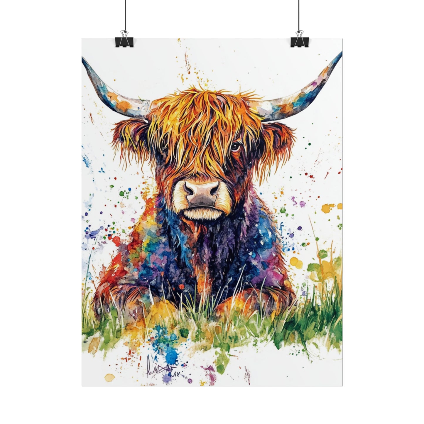 Highland Harmony - Abstract Highland Cow Art Print