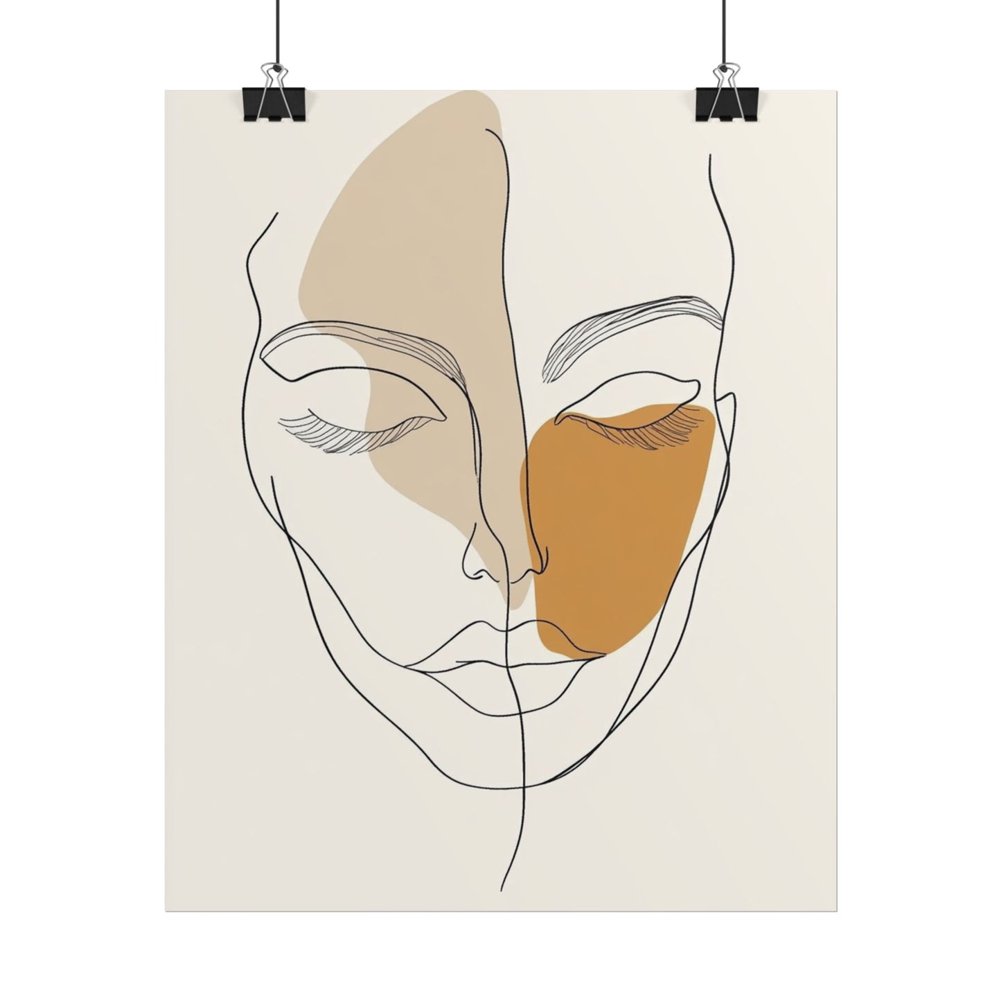 Serenity in Lines - Abstract Minimalist Portrait