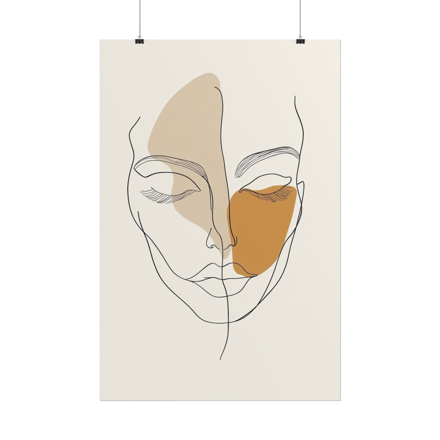 Serenity in Lines - Abstract Minimalist Portrait