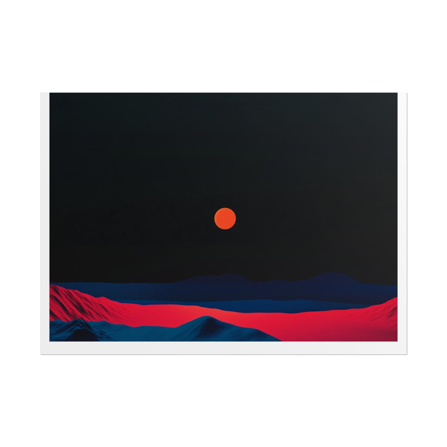 Blood Moon Over Fiery Mountains - Abstract Art Print