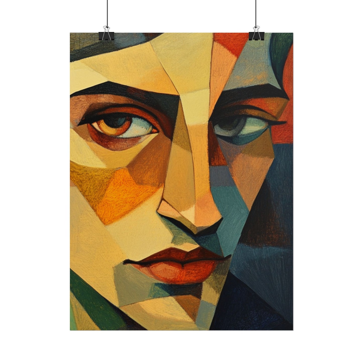 Angular Gaze - Abstract Geometric Portrait Art Print