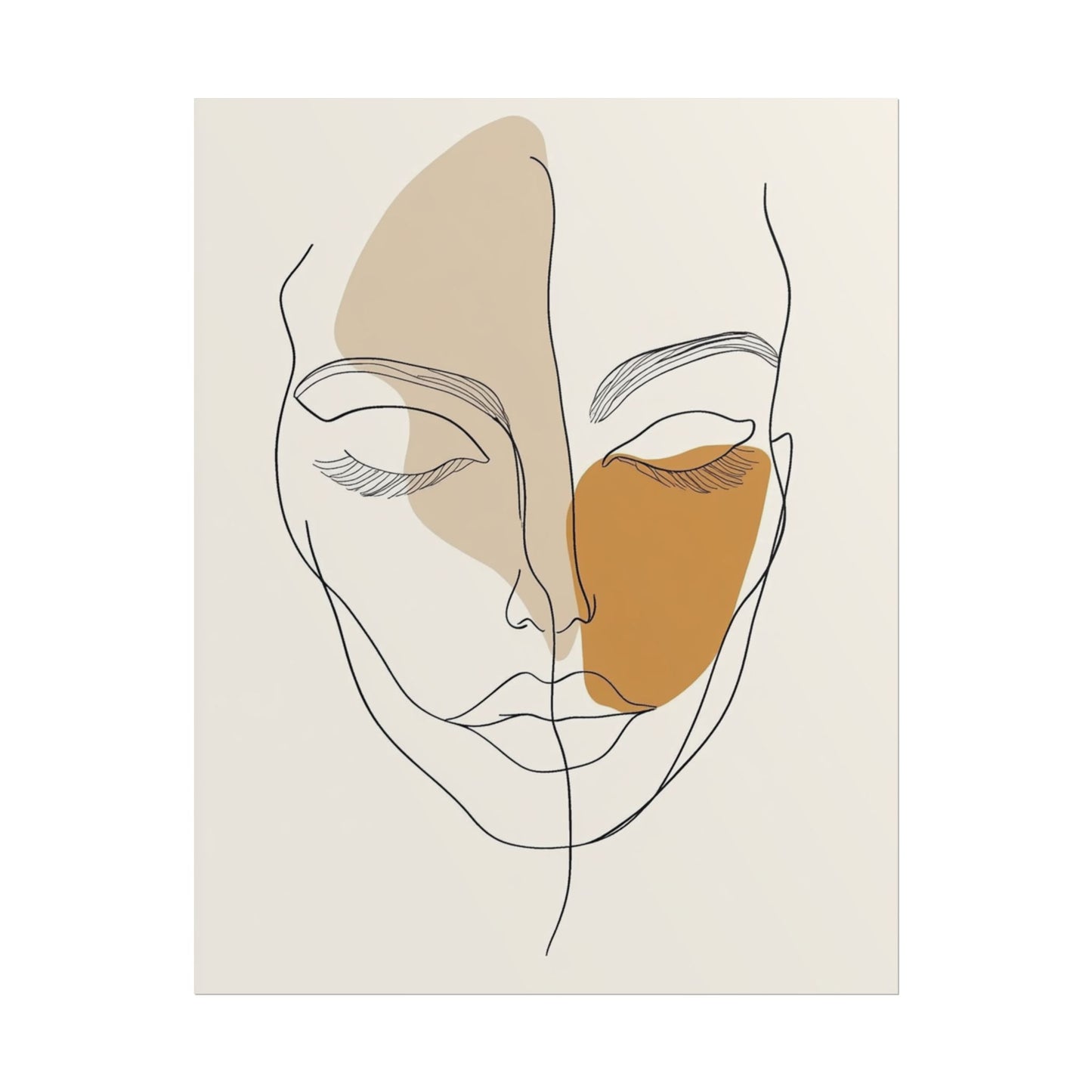 Serenity in Lines - Abstract Minimalist Portrait