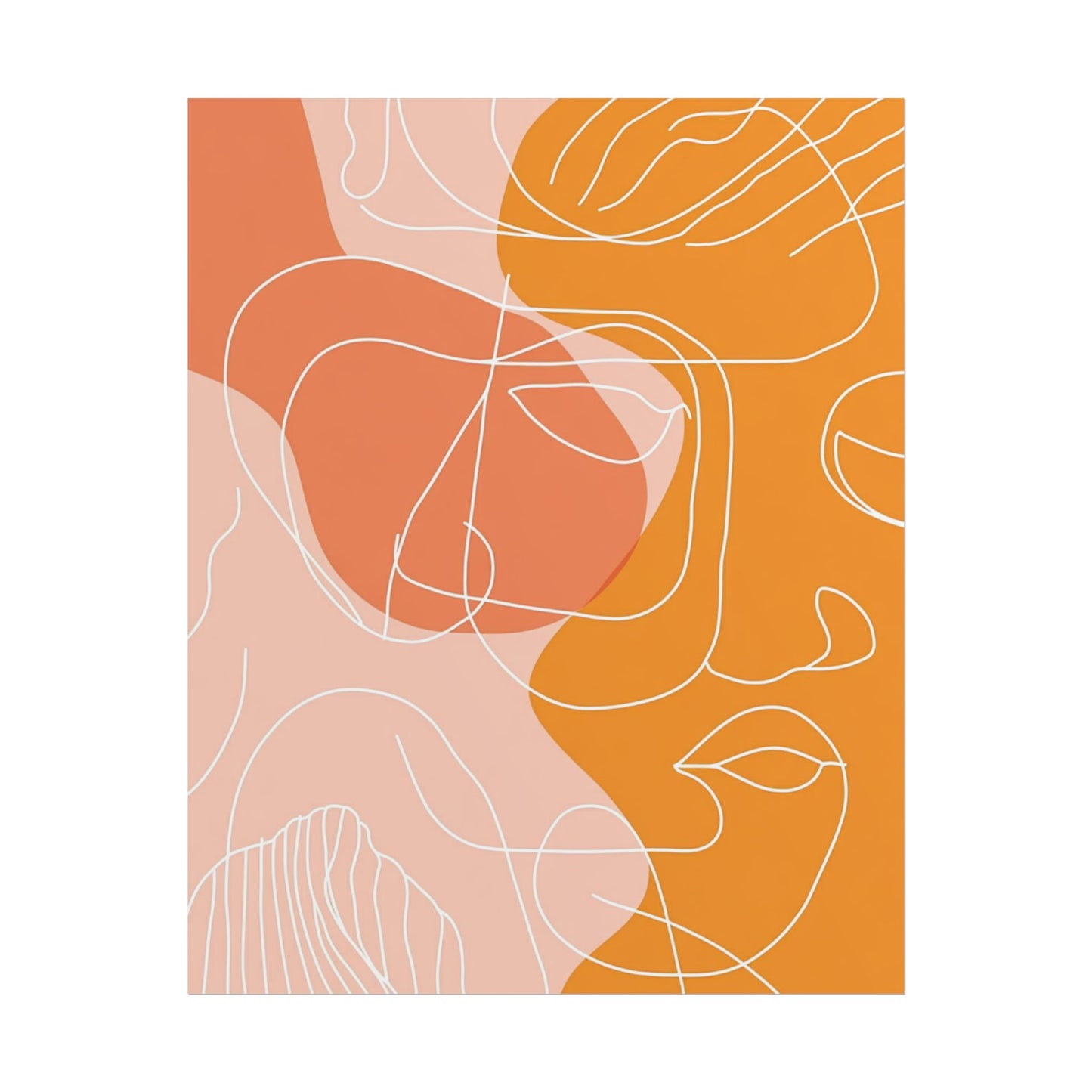 Harmonious Faces - Abstract Line Art Print