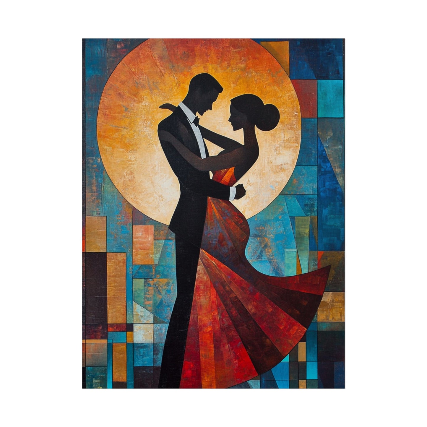 Moonlit Dance - Abstract Silhouette Art Print