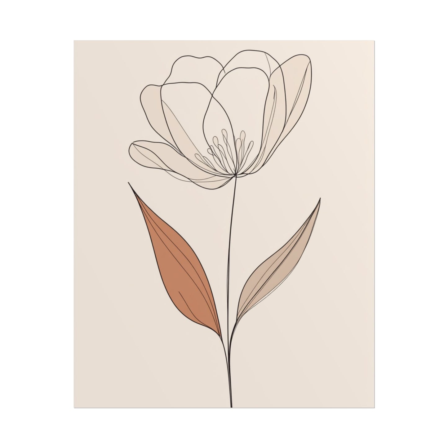 Serenity in Simplicity - Minimalist Floral Line Art