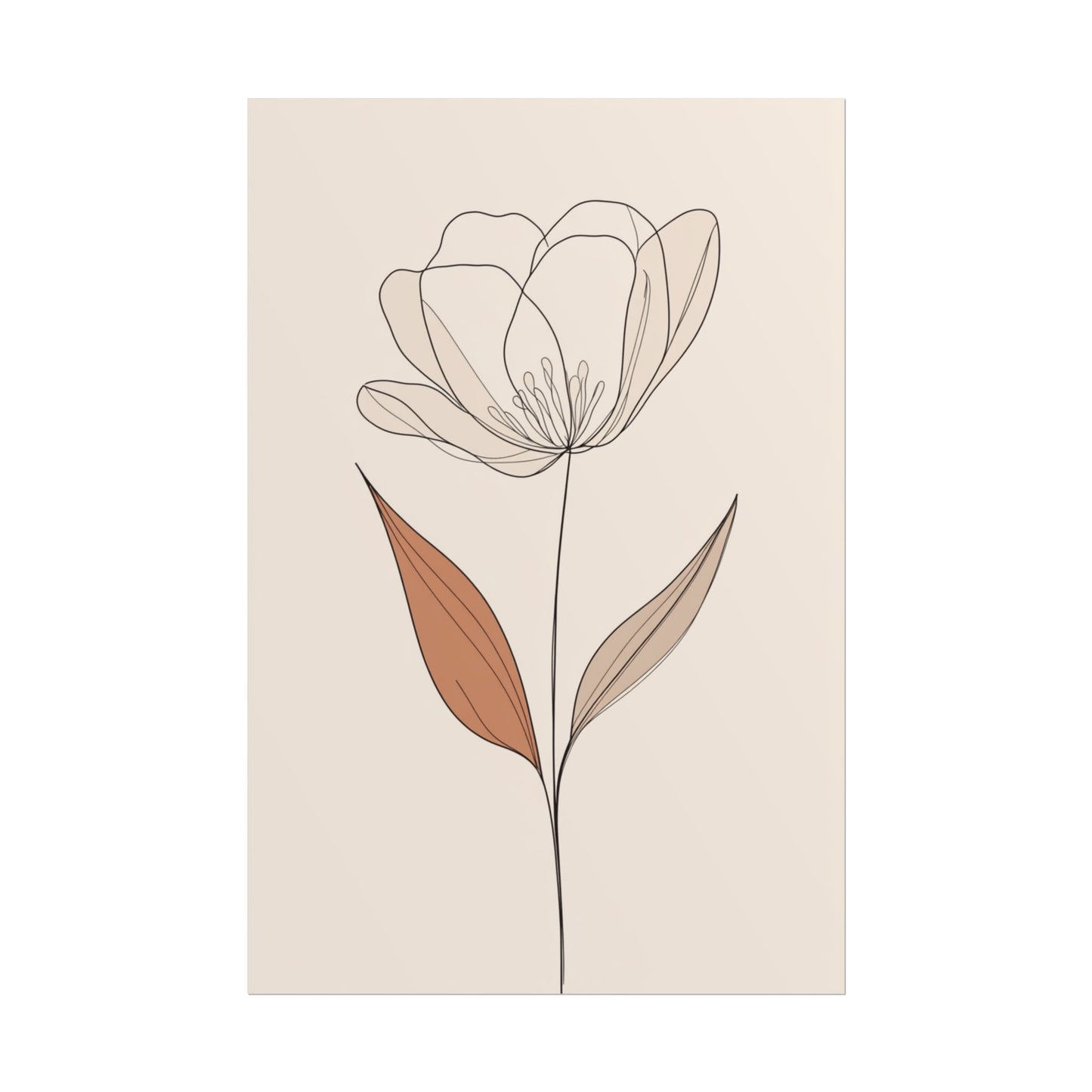 Serenity in Simplicity - Minimalist Floral Line Art