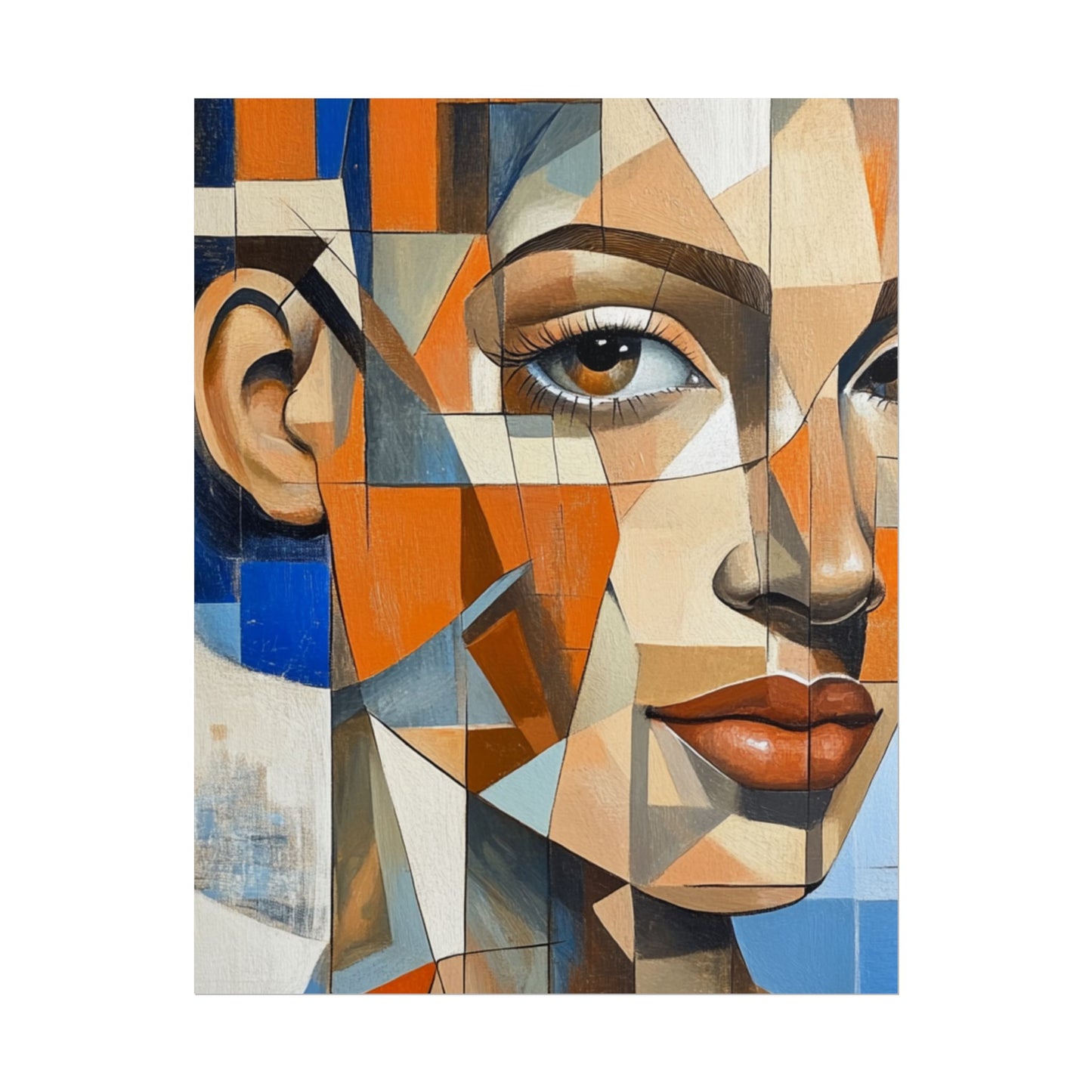 Geometric Harmony - Abstract Portrait Art Print