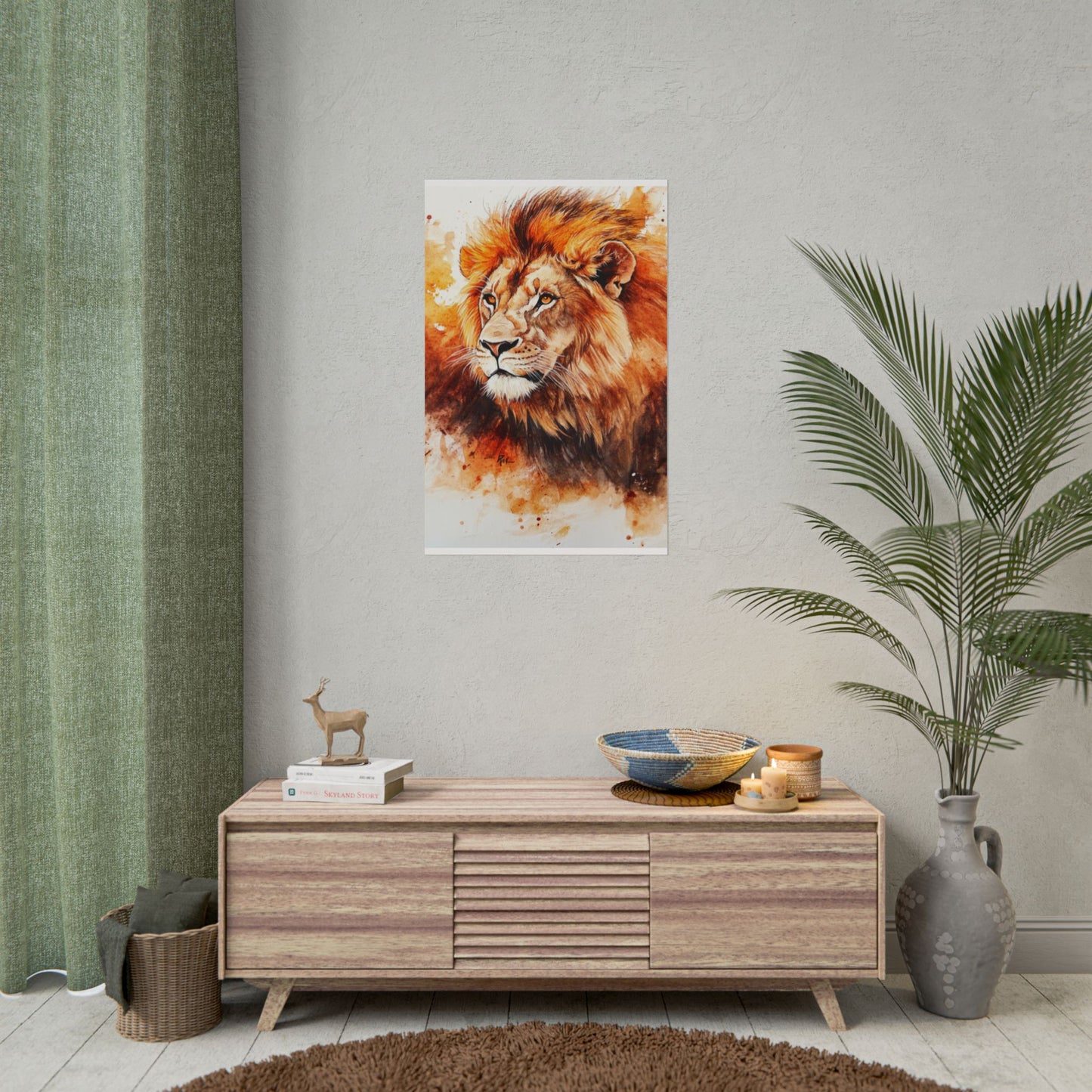 Fierce Elegance - Abstract Lion Art Print