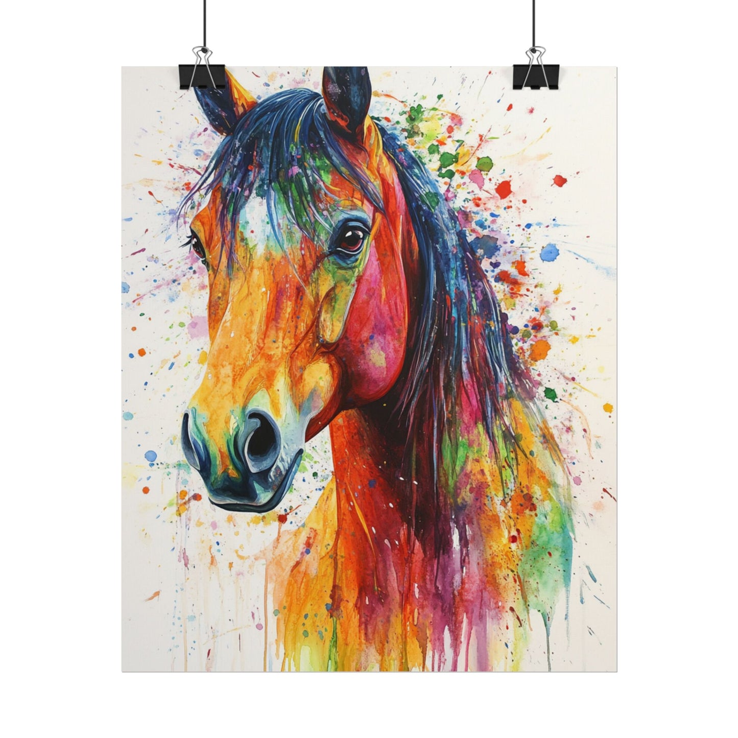 Vibrant Majesty - Abstract Horse Watercolour Art Print