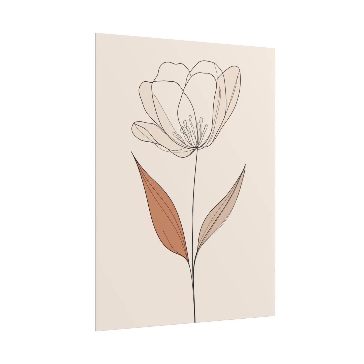 Serenity in Simplicity - Minimalist Floral Line Art