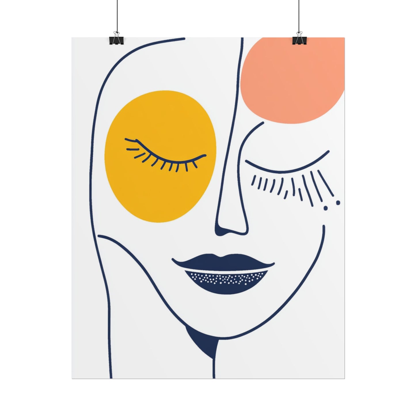 Serenity in Line - Minimalist Abstract Portrait Art Print