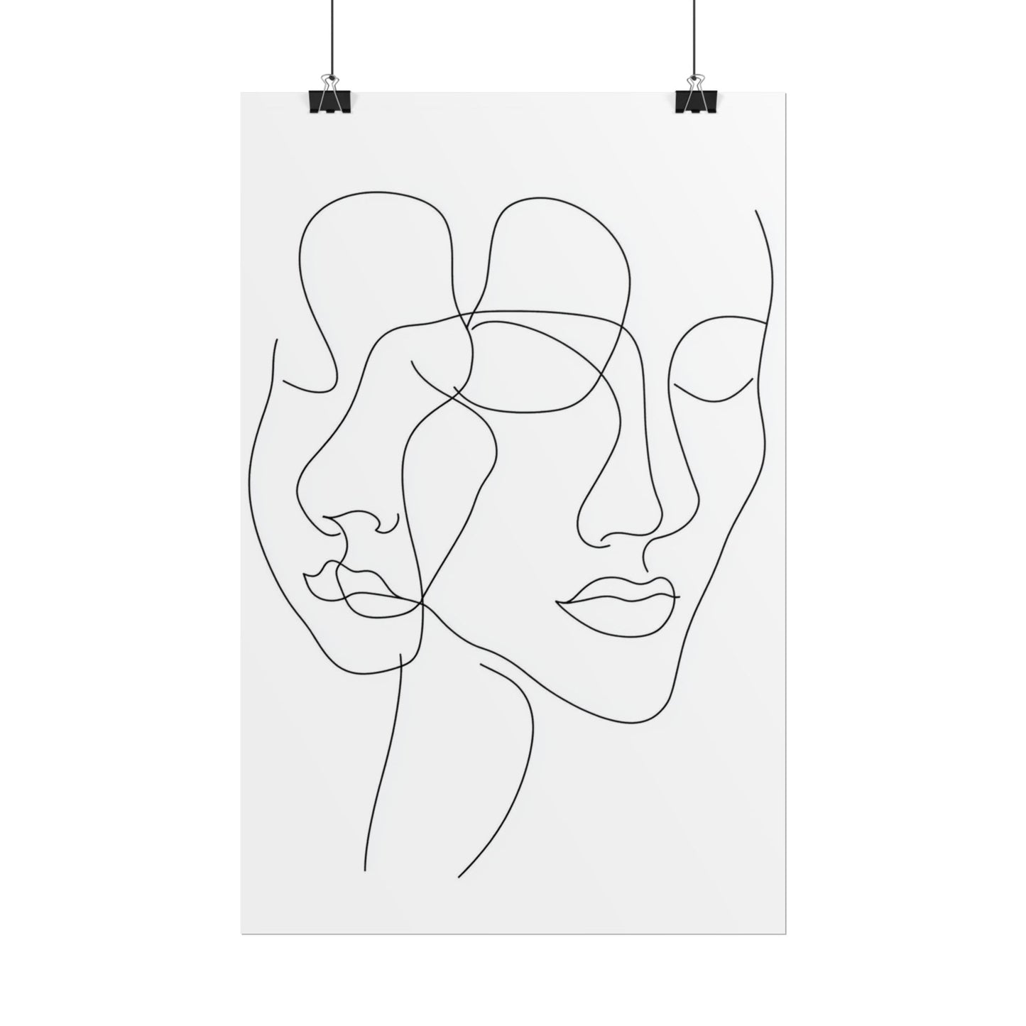 Intertwined Thoughts - Abstract Faces in Line Art