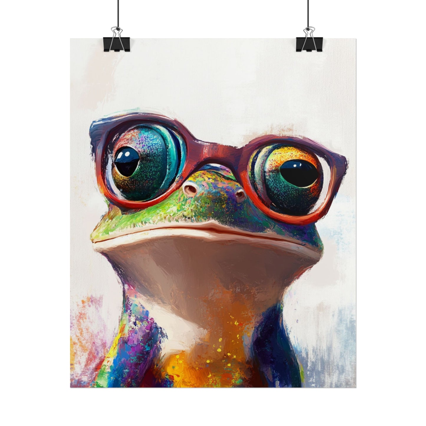 Quirky Frog with Glasses - Vibrant Abstract Animal Art Print