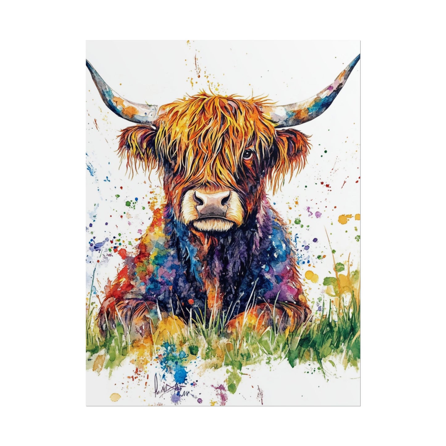 Highland Harmony - Abstract Highland Cow Art Print