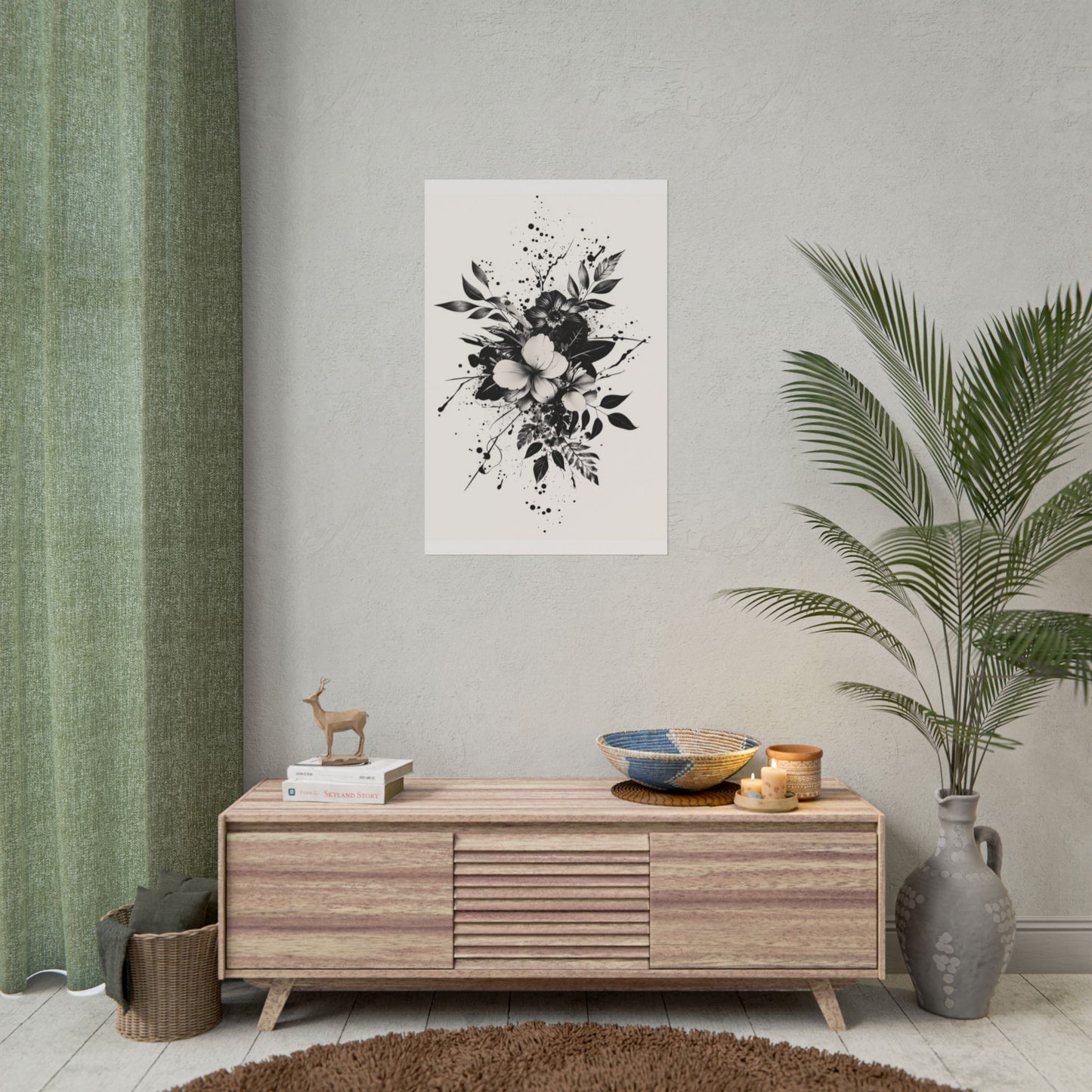 Ink Bloom - Abstract Floral Art Print