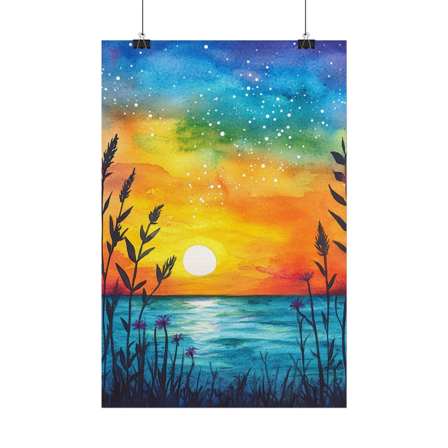 Starlit Sunset - Abstract Coastal Landscape Art Print