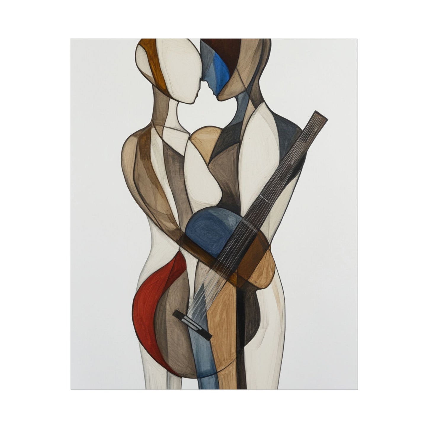 Harmonious Embrace - Abstract Figurative Art Print