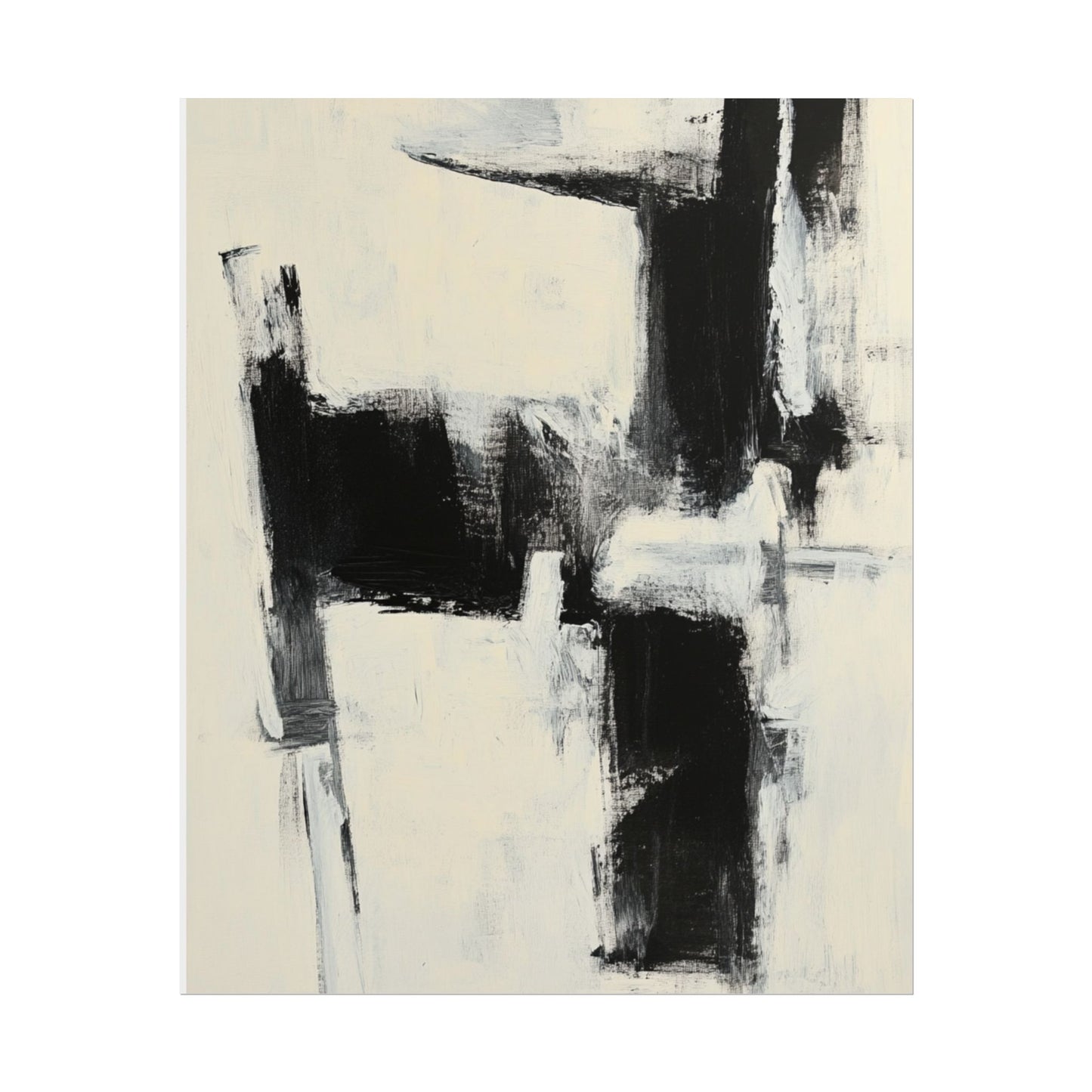 Monochrome Balance - Abstract Expressionist Art Print