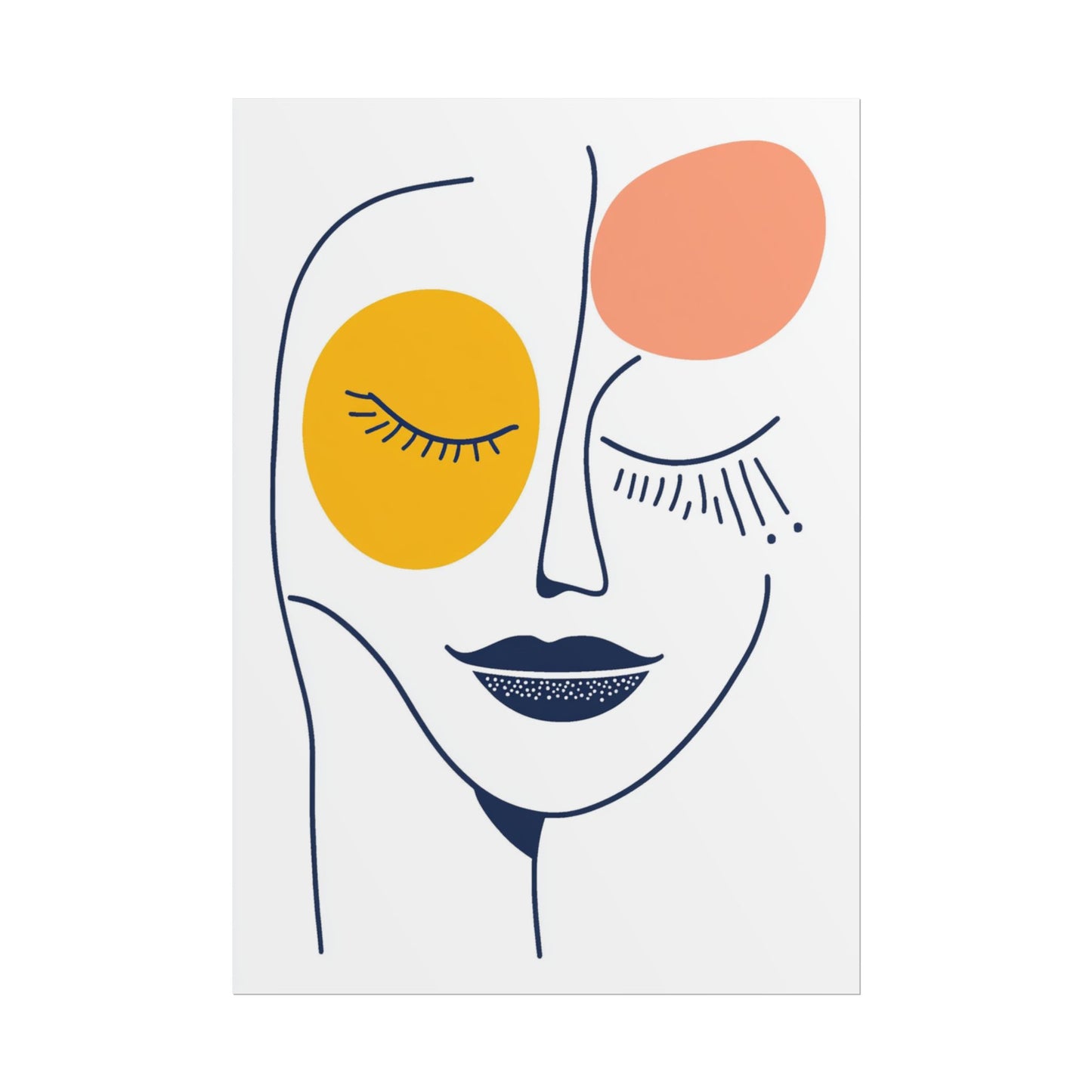 Serenity in Line - Minimalist Abstract Portrait Art Print