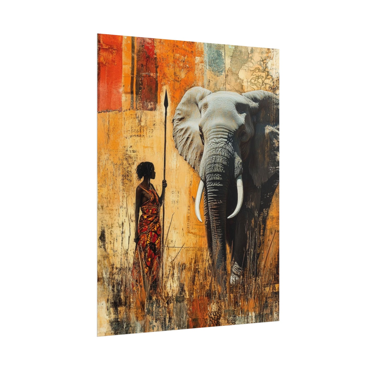 Majestic Encounter - Abstract African Art Print