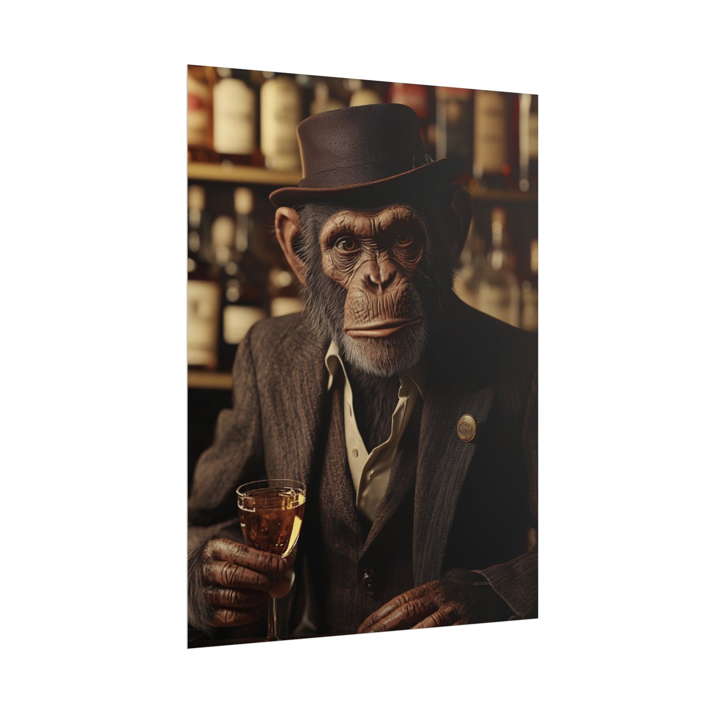 The Sophisticated Simian - Abstract Portrait of a Gentleman Chimpanzee