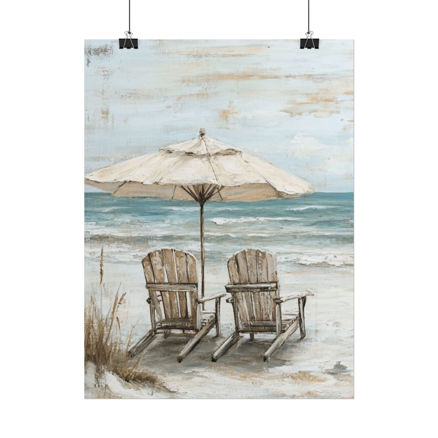 Serene Beach Retreat - Abstract Coastal Art Print