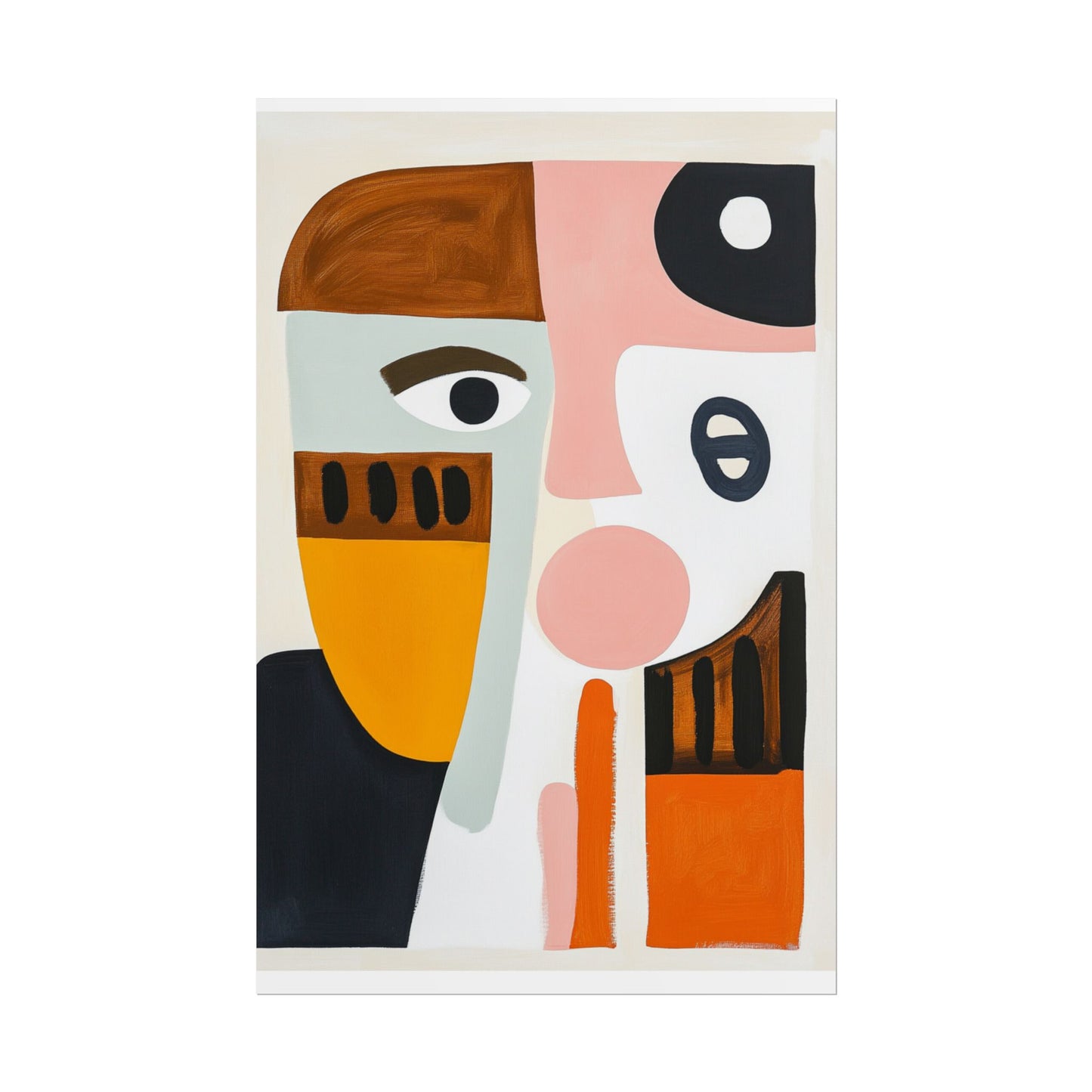 Modern Faces - Geometric Abstract Art Print