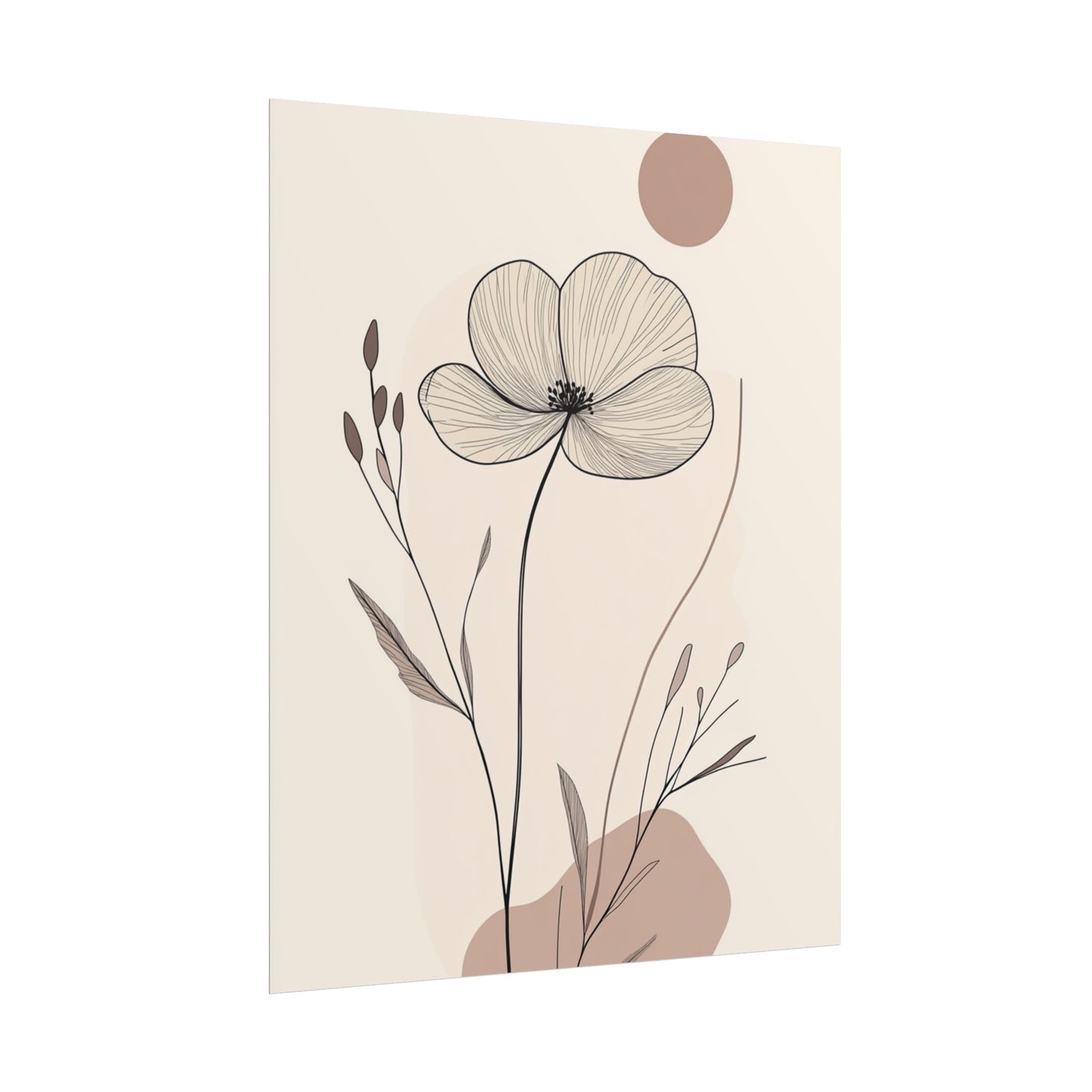 Tranquil Blossom - Abstract Floral Line Art