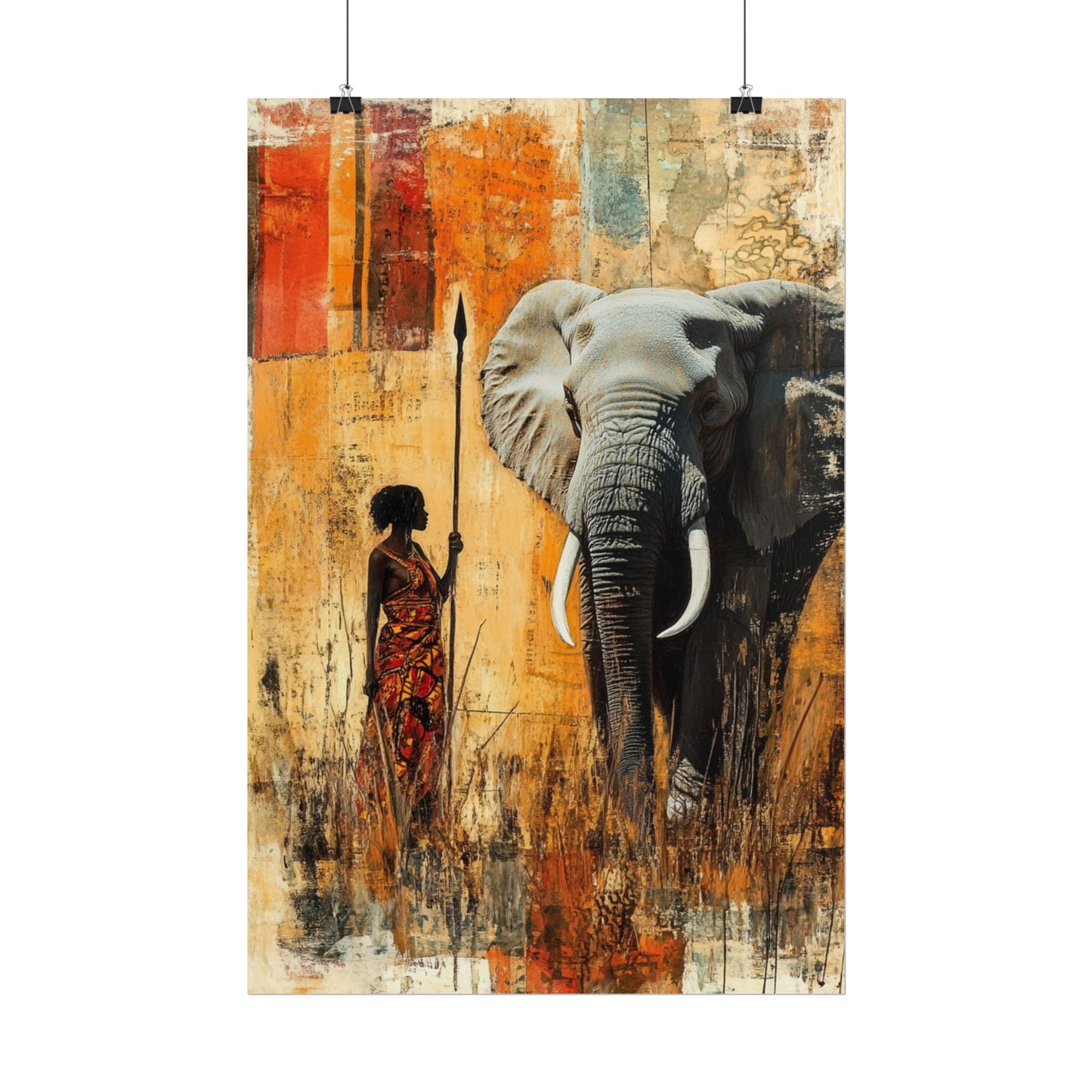 Majestic Encounter - Abstract African Art Print