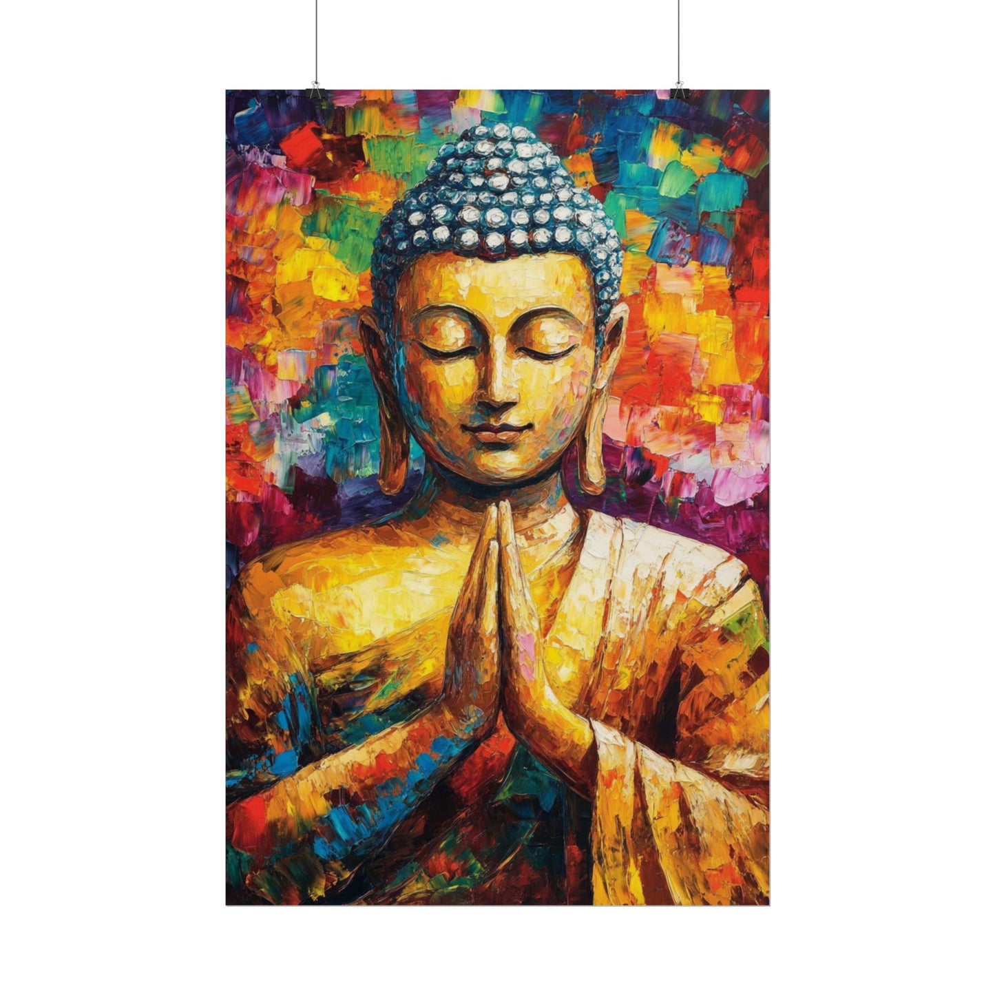 Vibrant Buddha - Abstract Spiritual Art Print