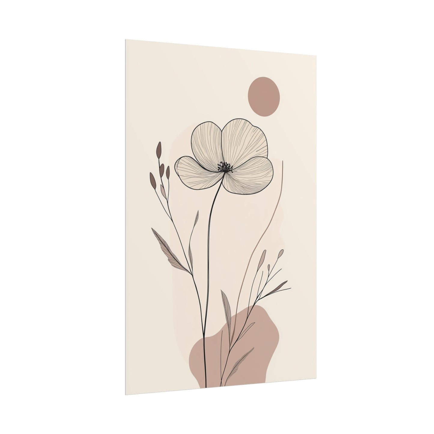 Tranquil Blossom - Abstract Floral Line Art