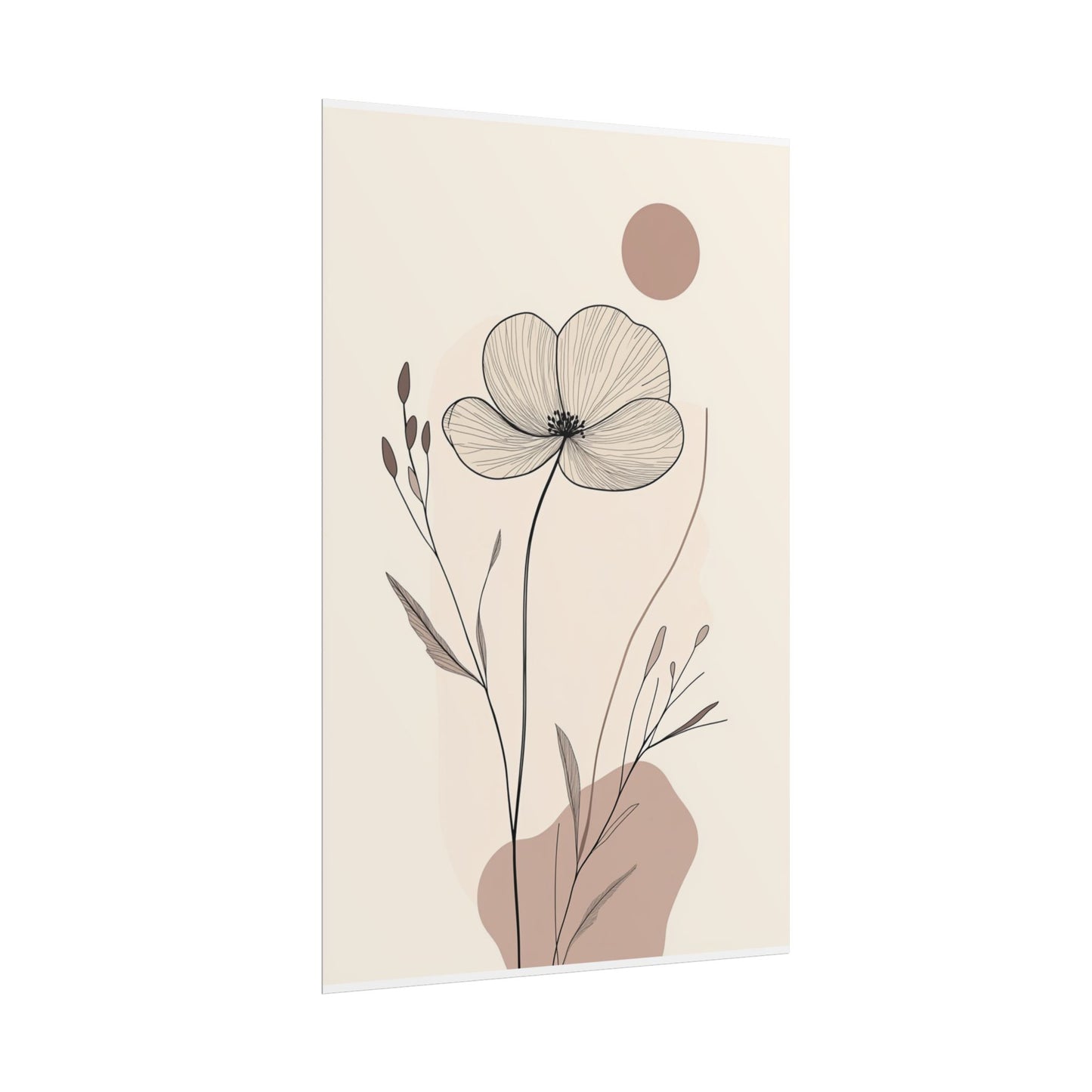 Tranquil Blossom - Abstract Floral Line Art