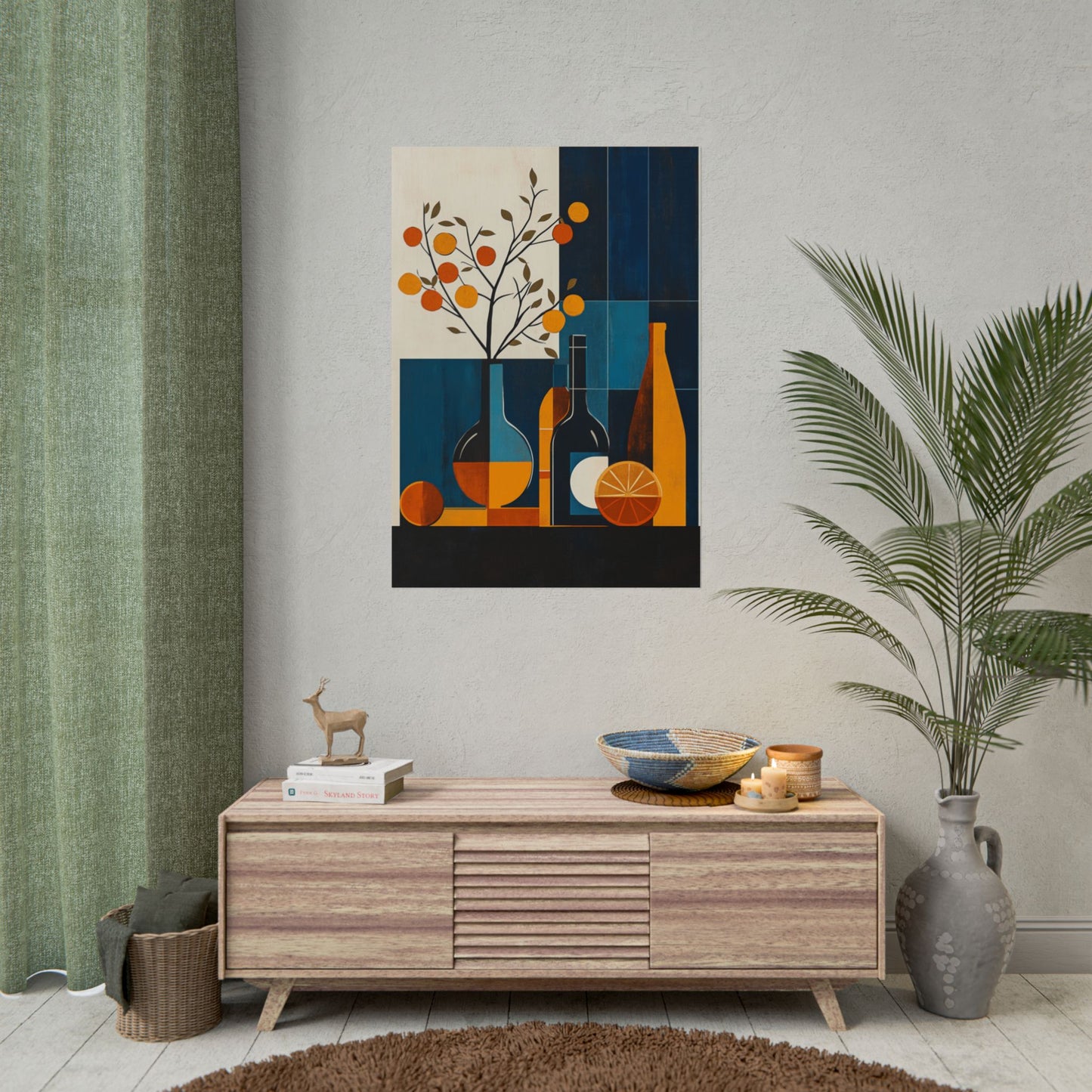 Mid-Century Modern Still Life - Abstract Geometric Art Print