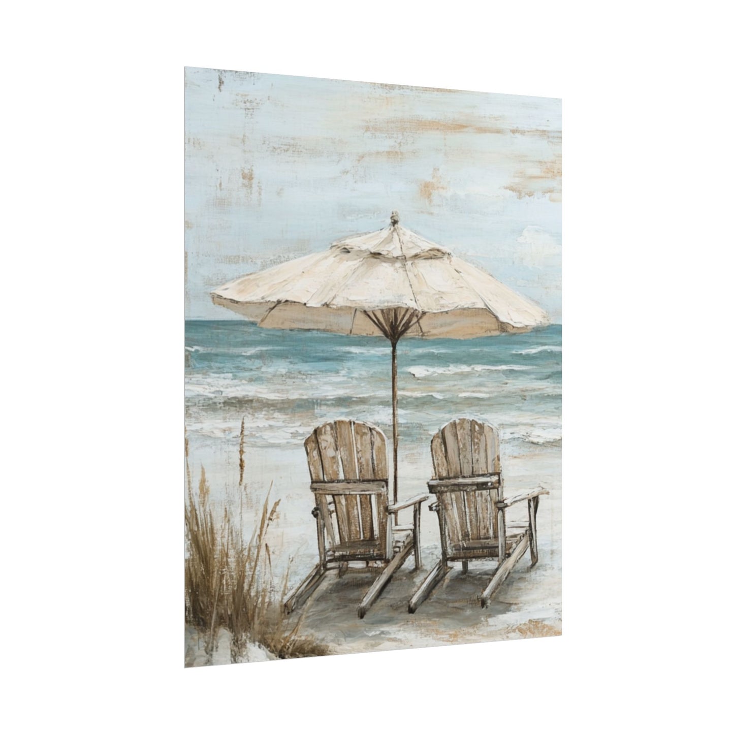 Serene Beach Retreat - Abstract Coastal Art Print