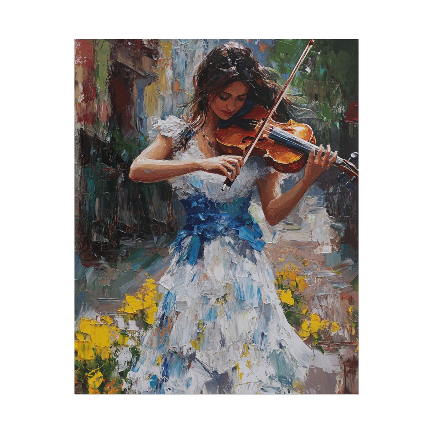 Melody in Motion - Impressionist Violinist Art Print