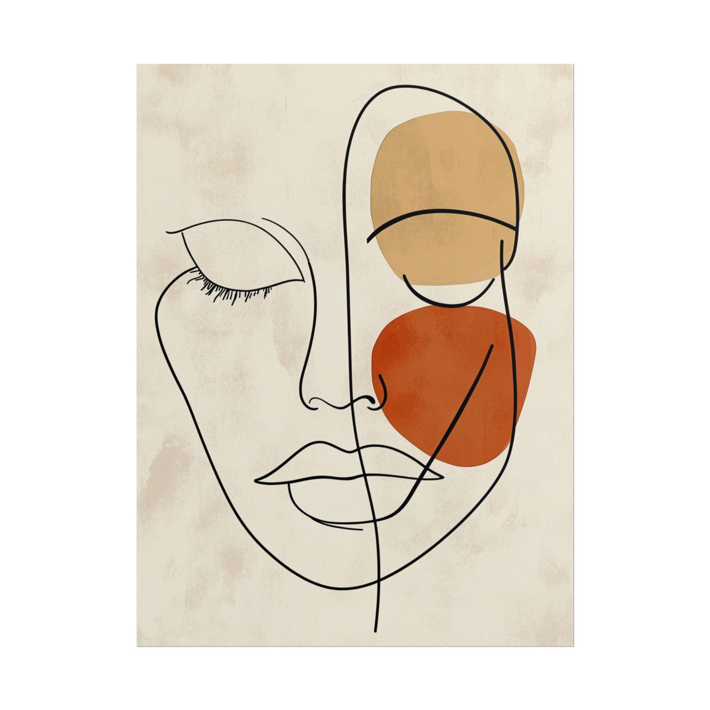 Serenity in Lines - Minimalist Abstract Face Art